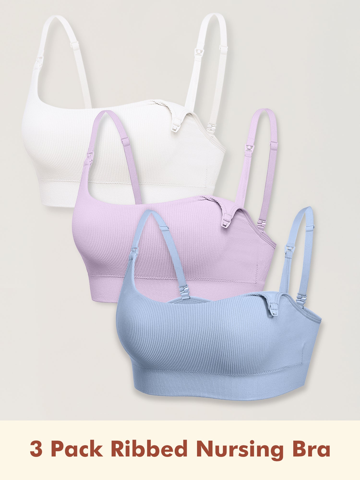 3 Pack Ribbed Nursing Bralette