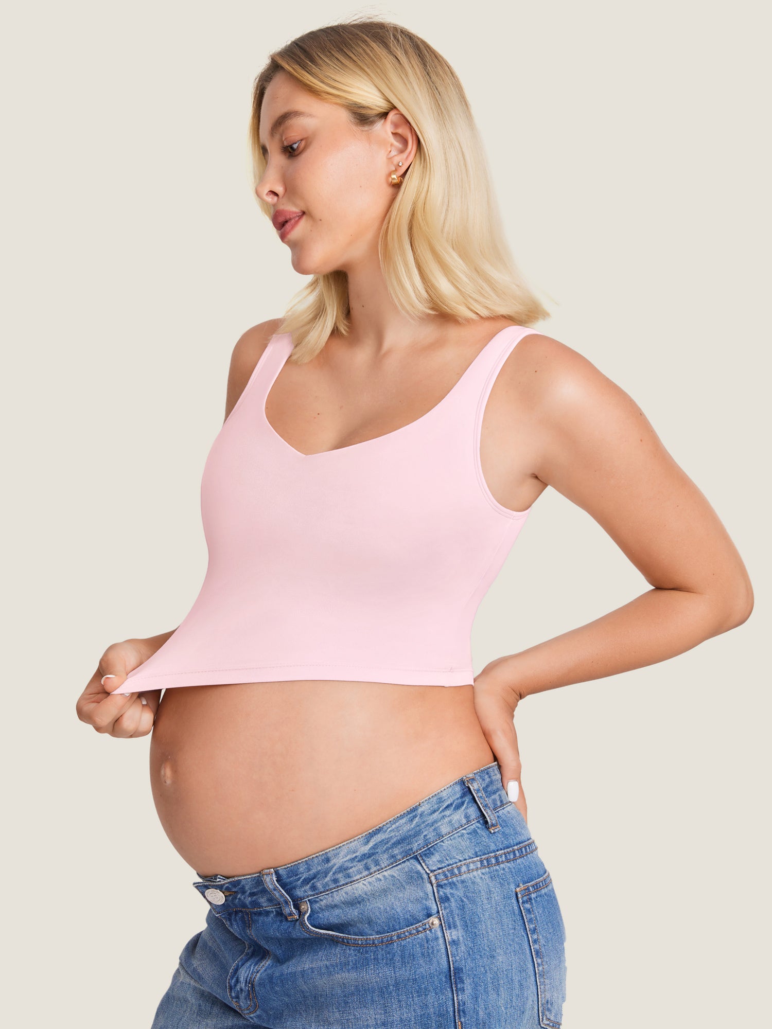 Natrelax® Nursing Crop Tank Top Strawberry Pink