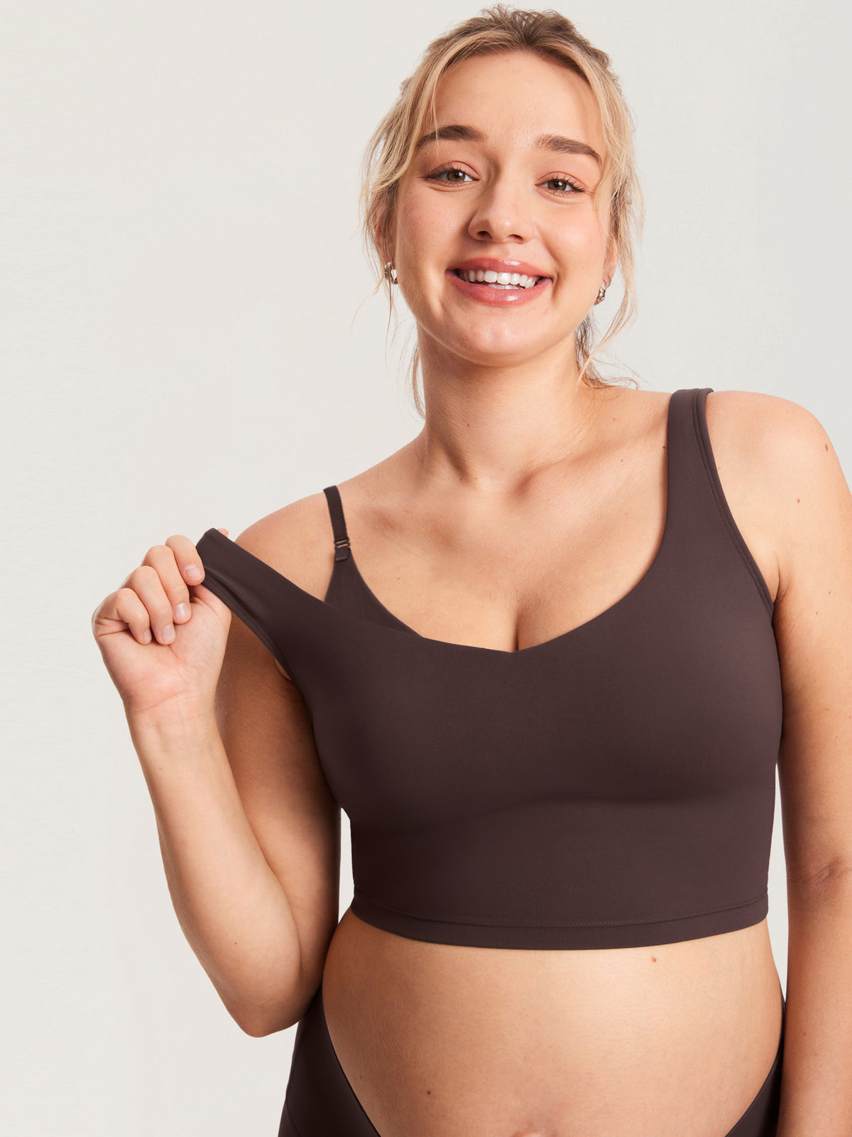 Natrelax® Nursing Crop Tank Top Hot Fudge Brown