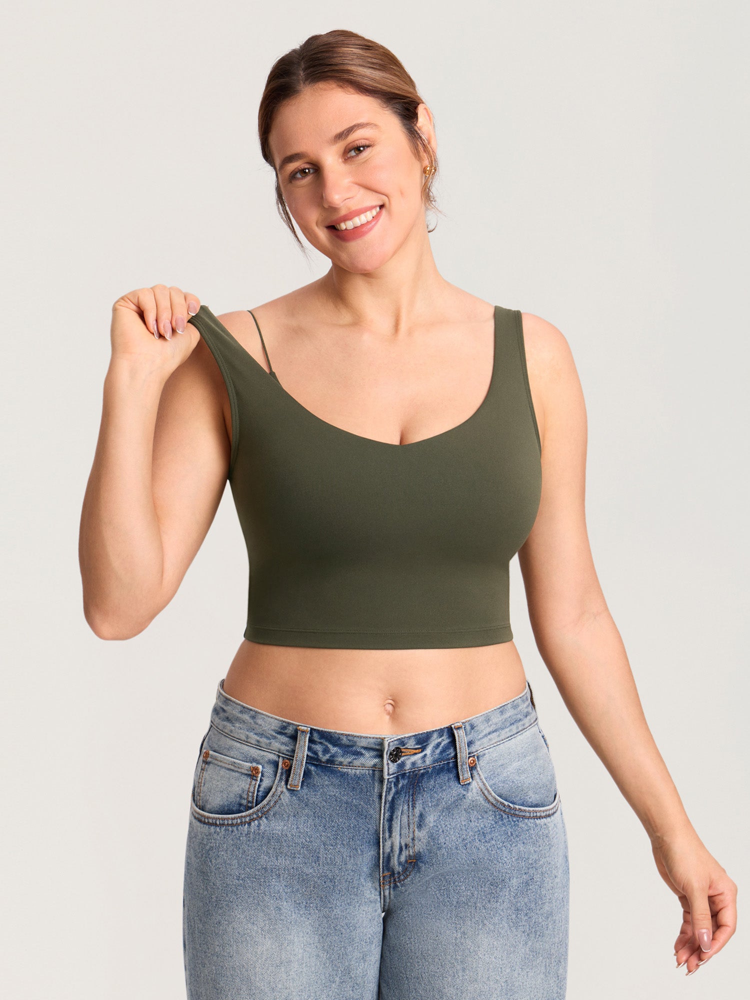 Natrelax® Nursing Crop Tank Top Olive Green