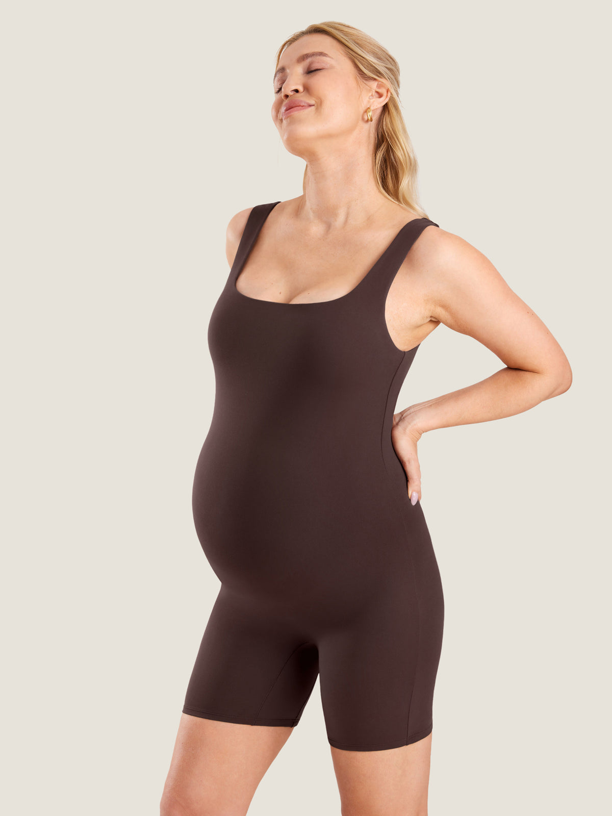 Natrelax® Maternity Romper Hot Fudge Brown