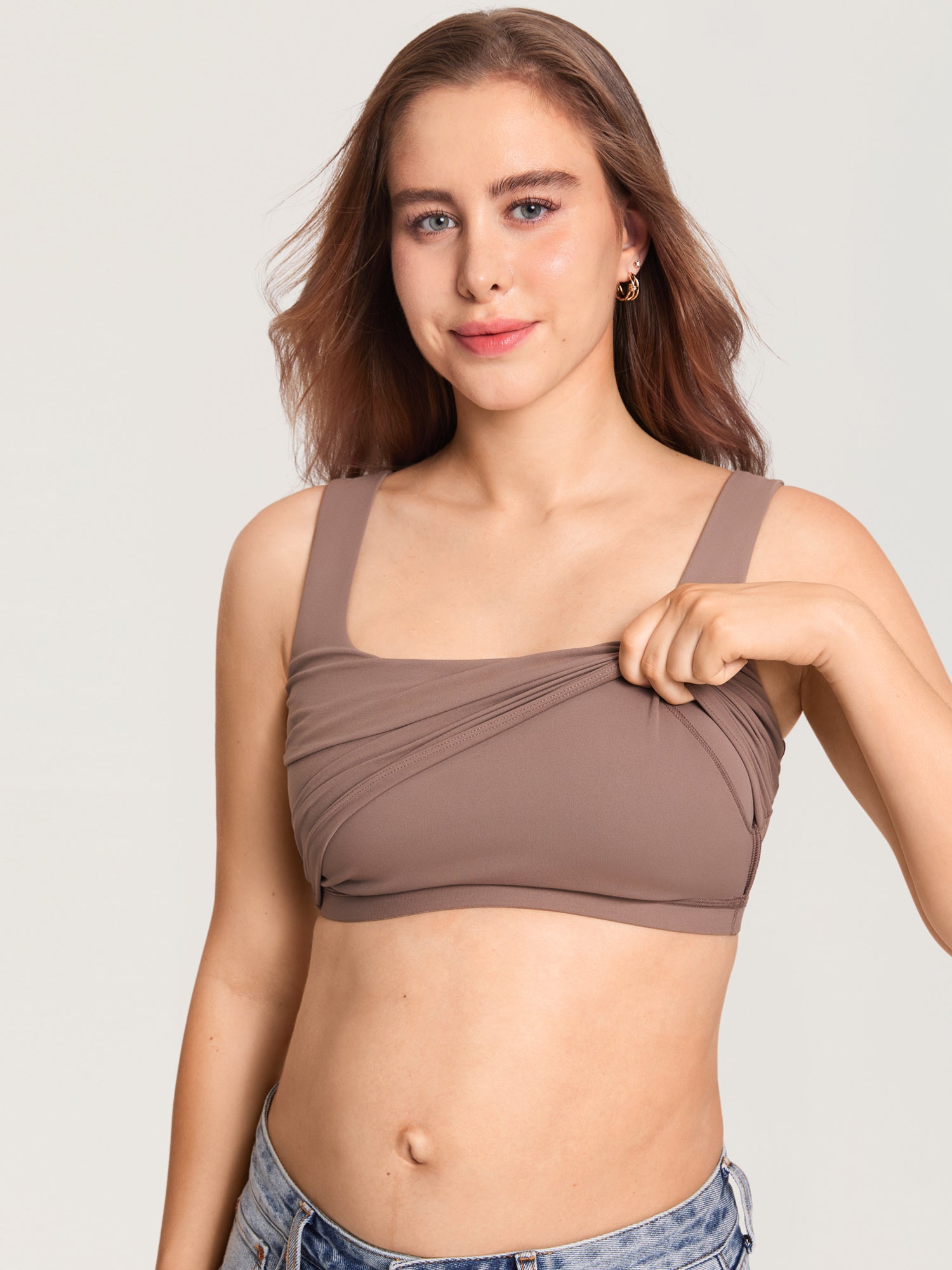 Natrelax® Pumping Crop Tank Top Brown Purple