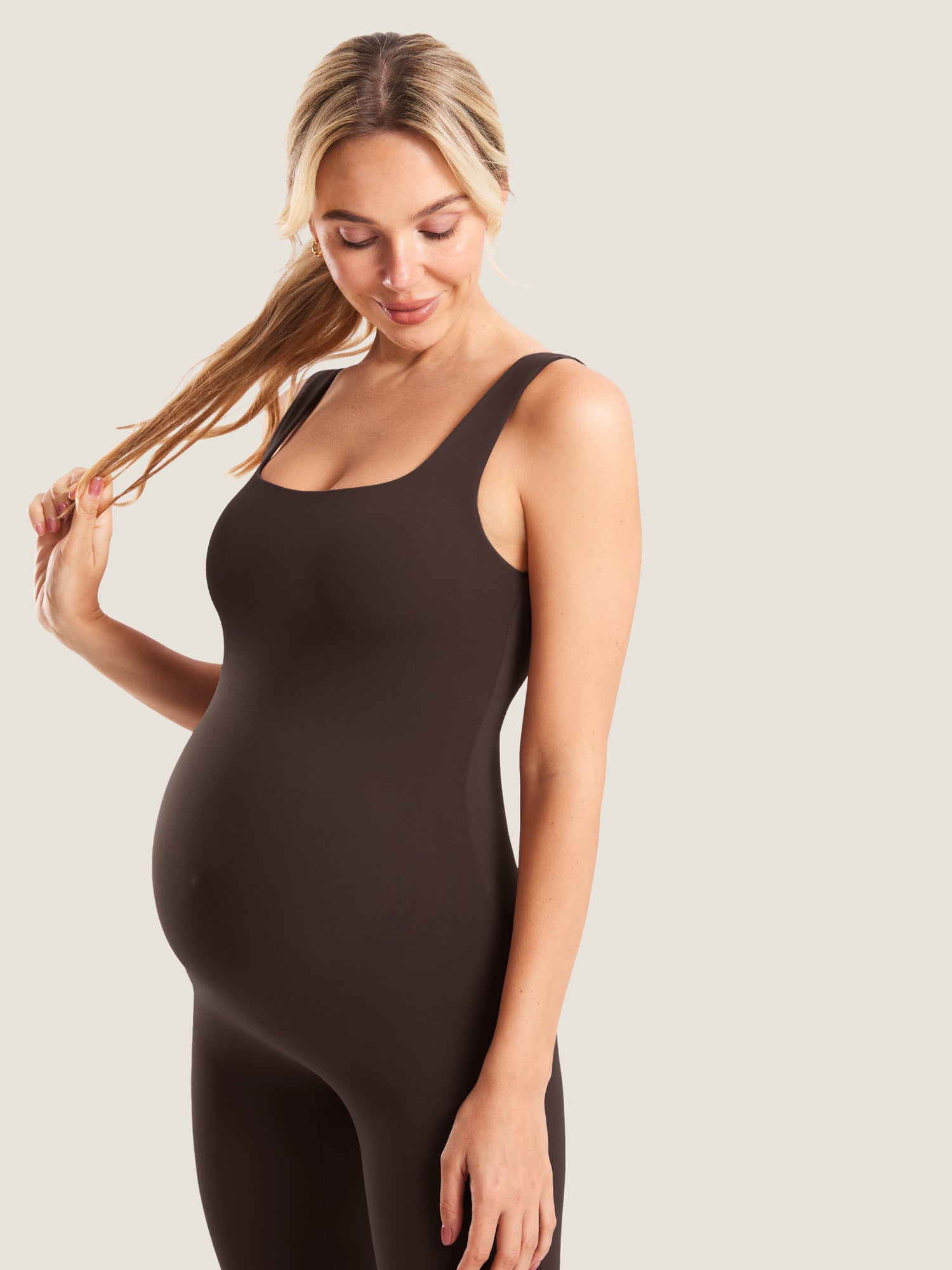 Natrelax® Maternity Jumpsuit Hot Fudge Brown