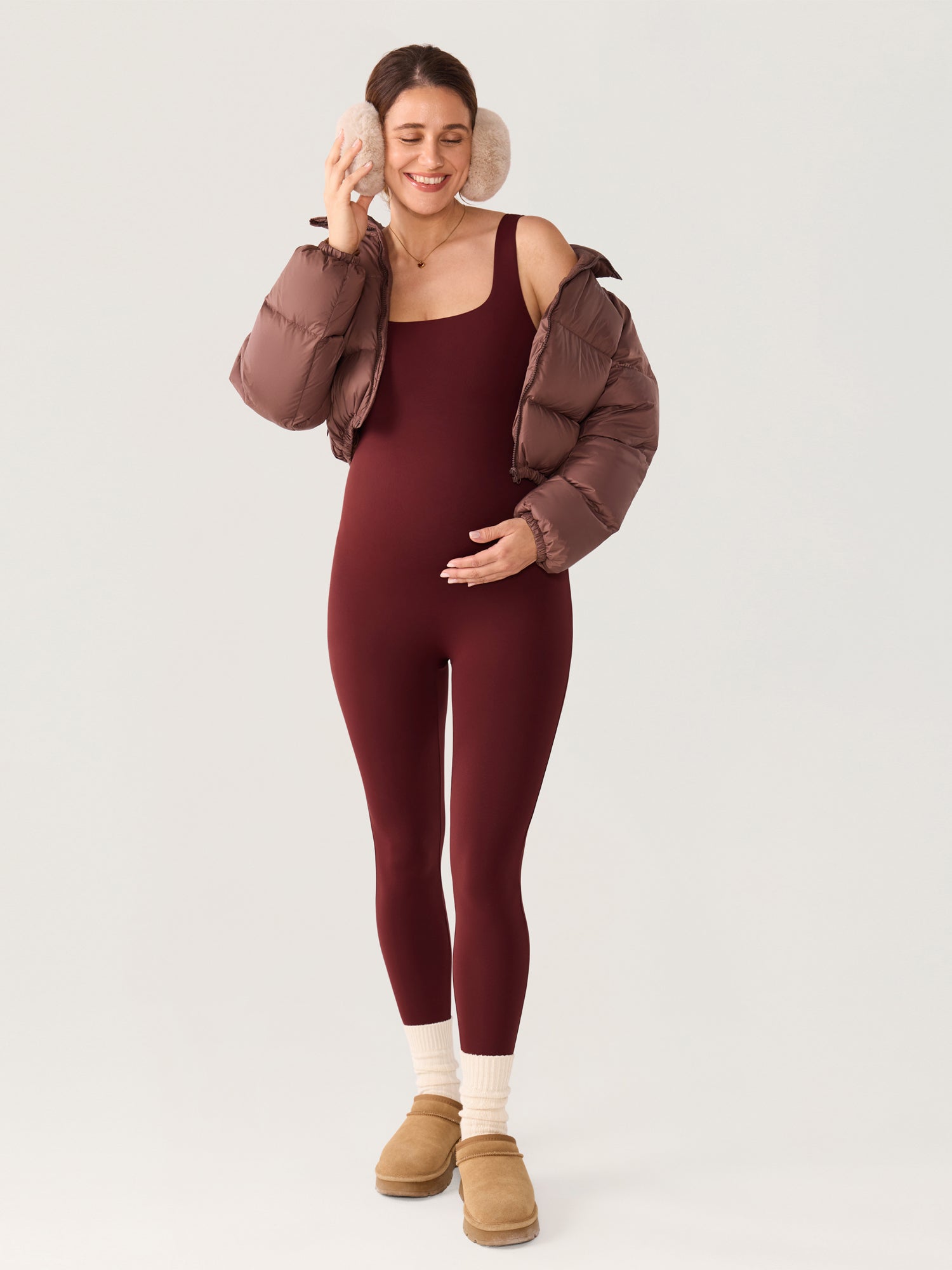 Natrelax® Maternity Jumpsuit Red Merlot