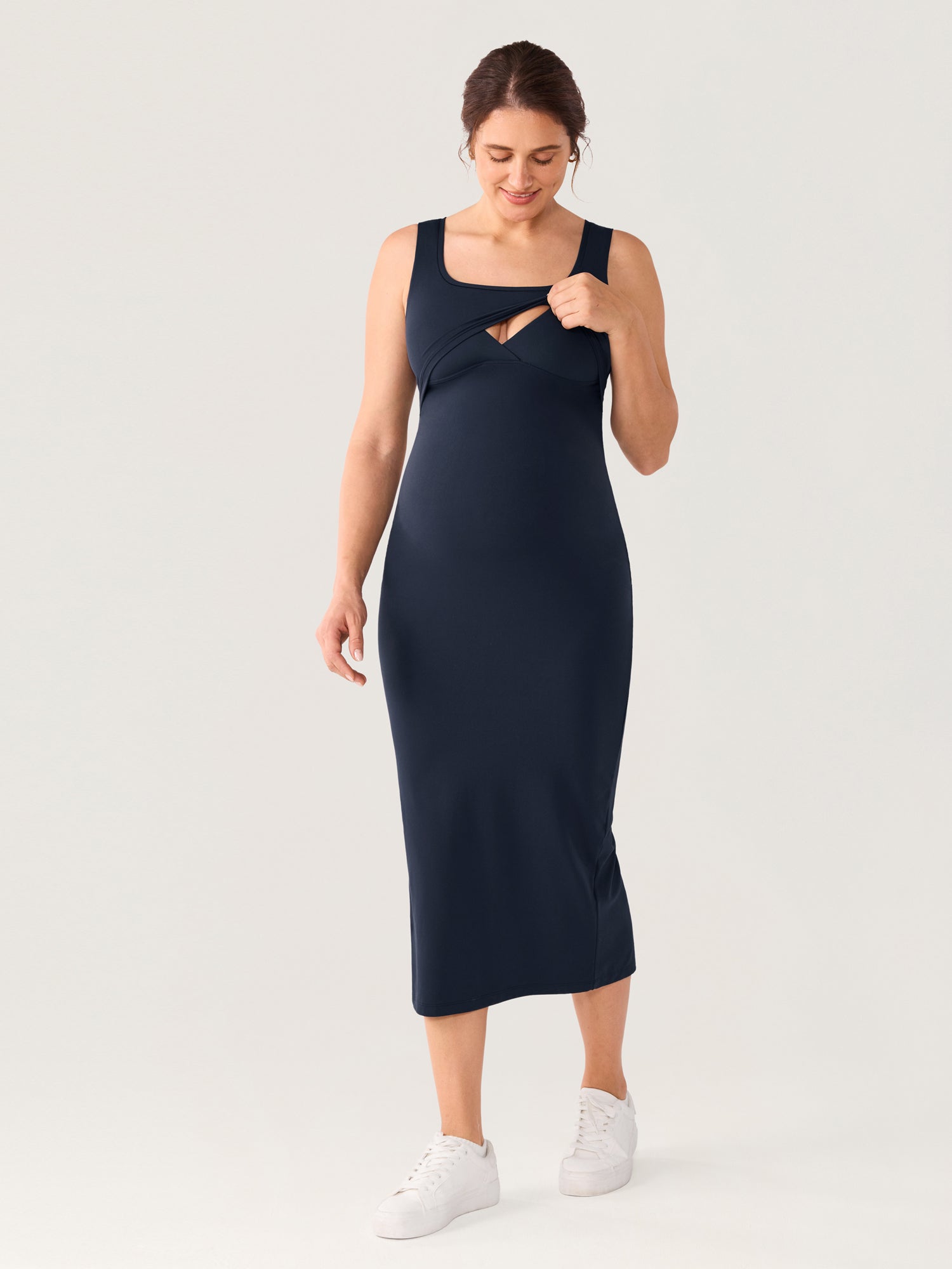 Natrelax® Hidden Crossover Babycon Maxi Dress Twilight Blue