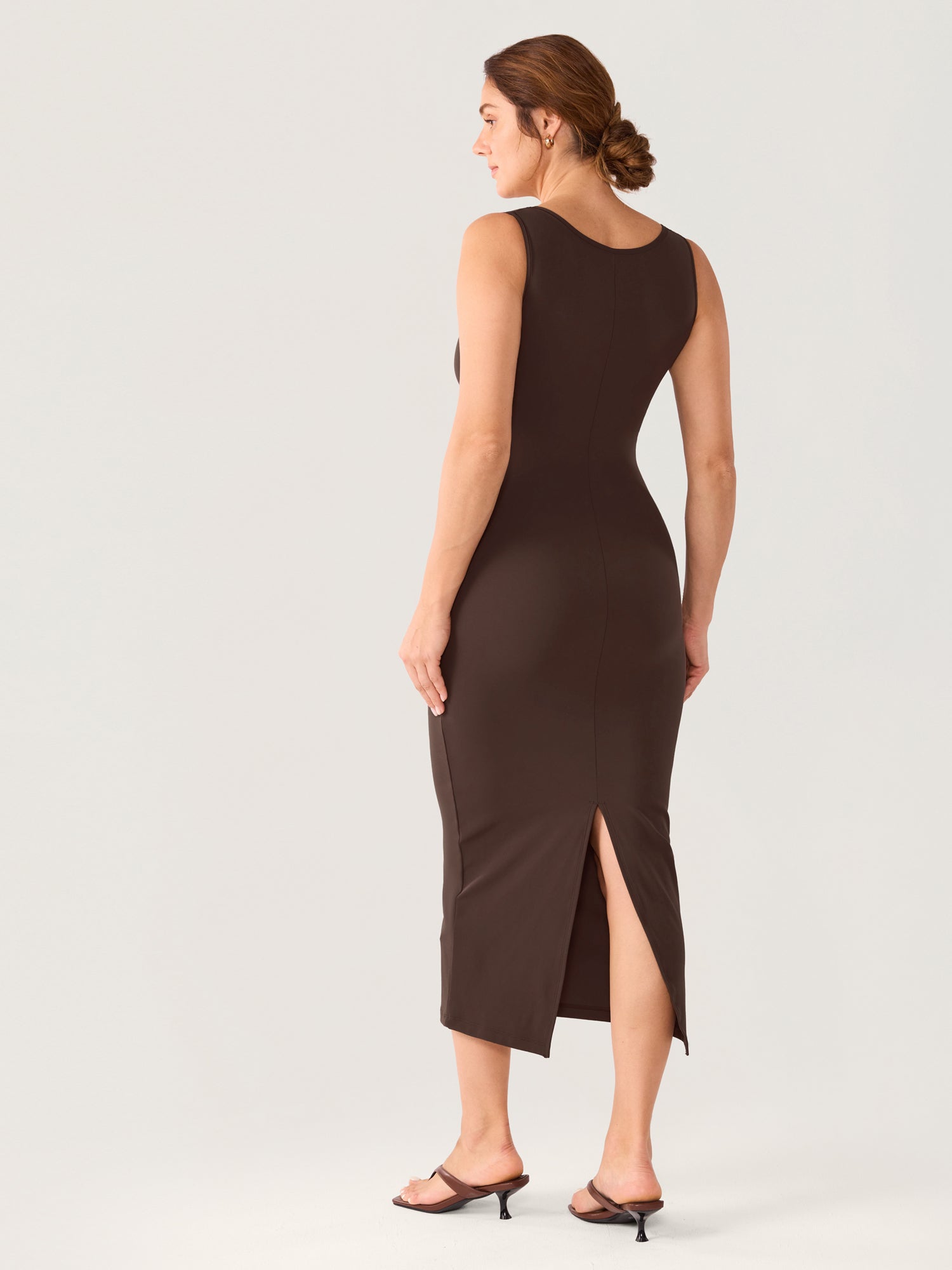 Natrelax® Hidden Crossover Babycon Maxi Dress Clay Brown