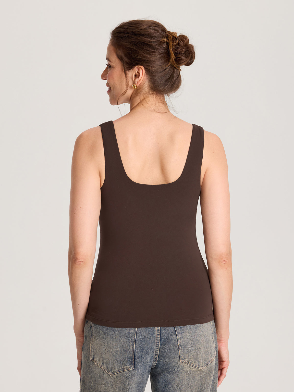 Airsofta Fixed Cup Maternity Tank Top Clay Brown