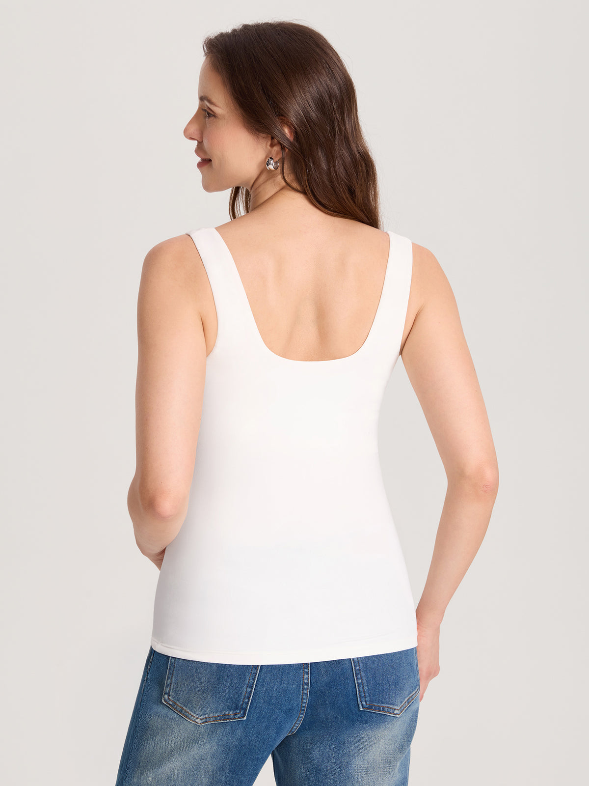Airsofta Fixed Cup Maternity Tank Top Iceland White