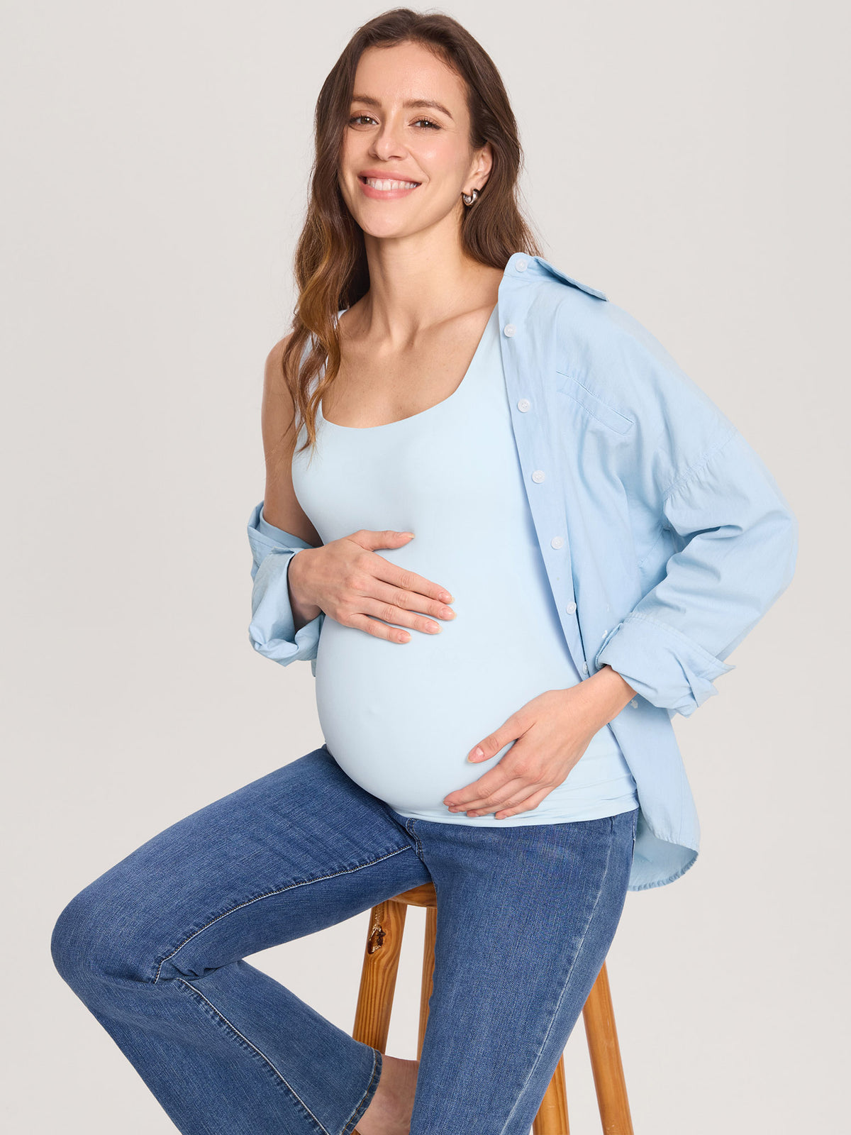 Airsofta Fixed Cup Maternity Tank Top ICE