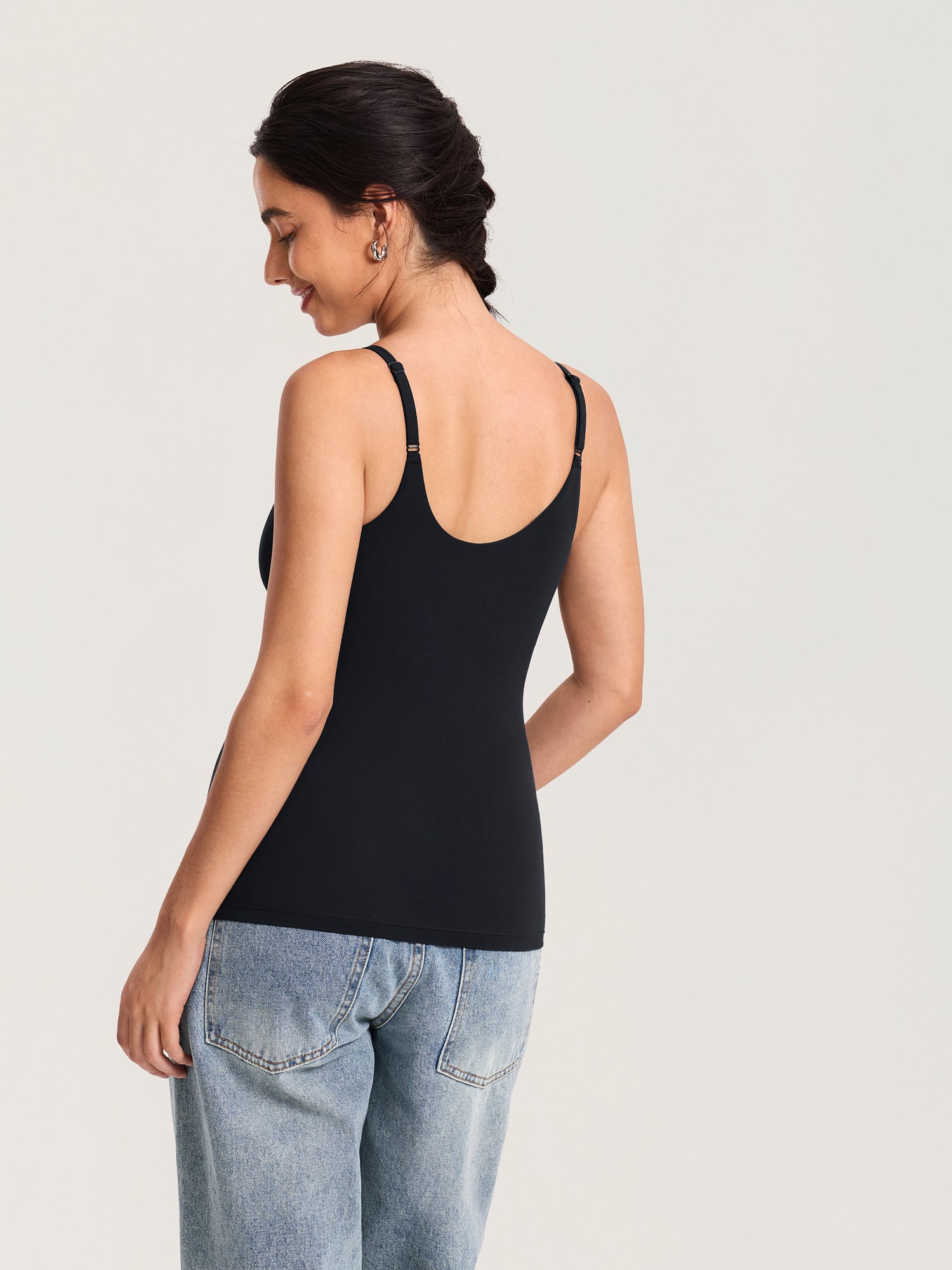Airsofta Fixed Cup Nursing Cami Tank Black