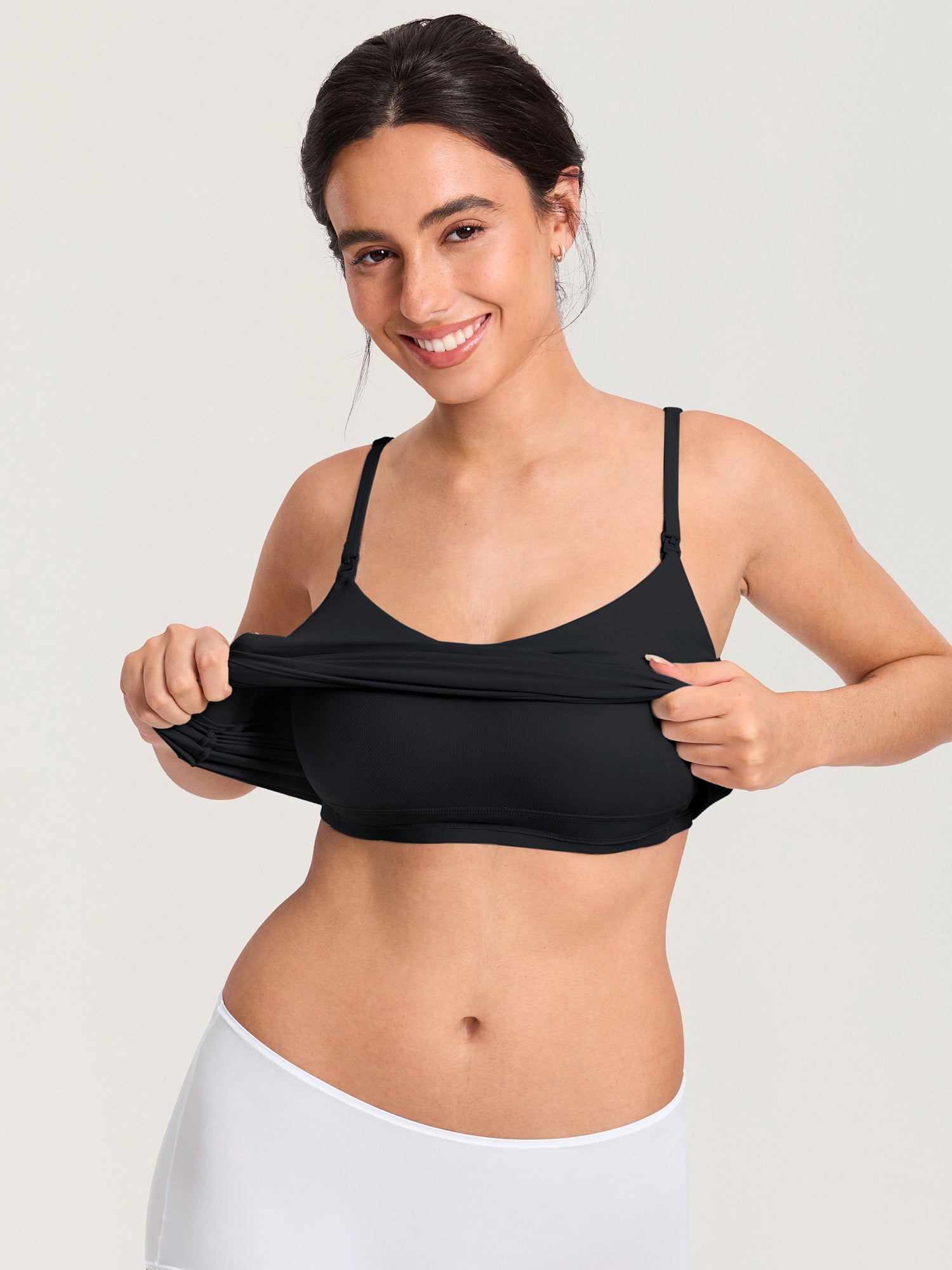 Airsofta Fixed Cup Nursing Cami Tank Black