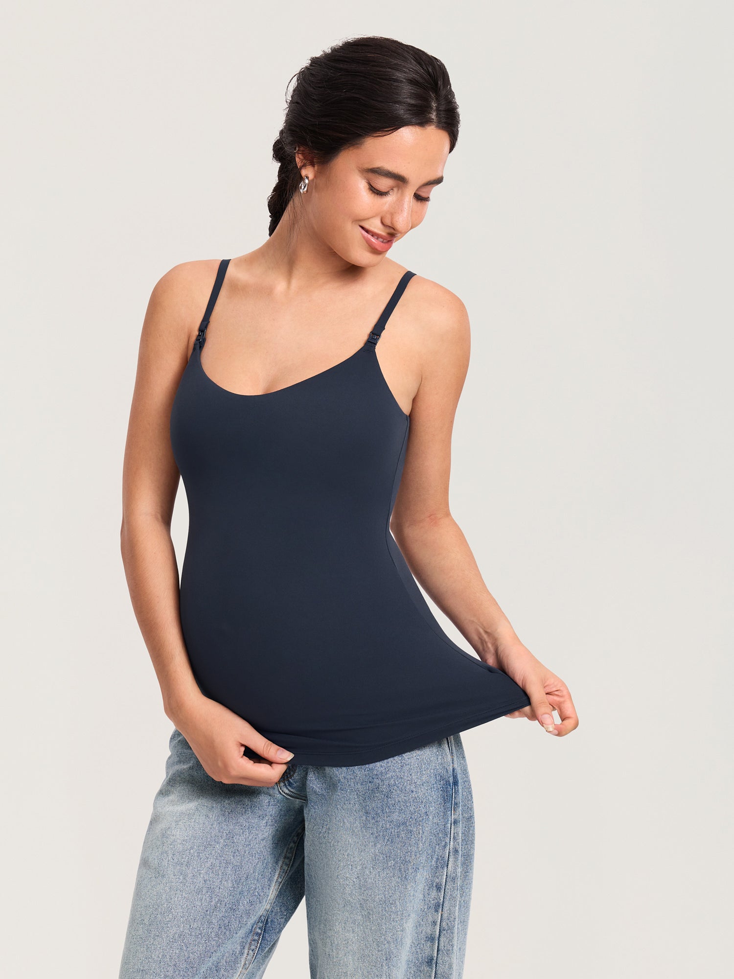Airsofta Fixed Cup Nursing Cami Tank Twilight Blue