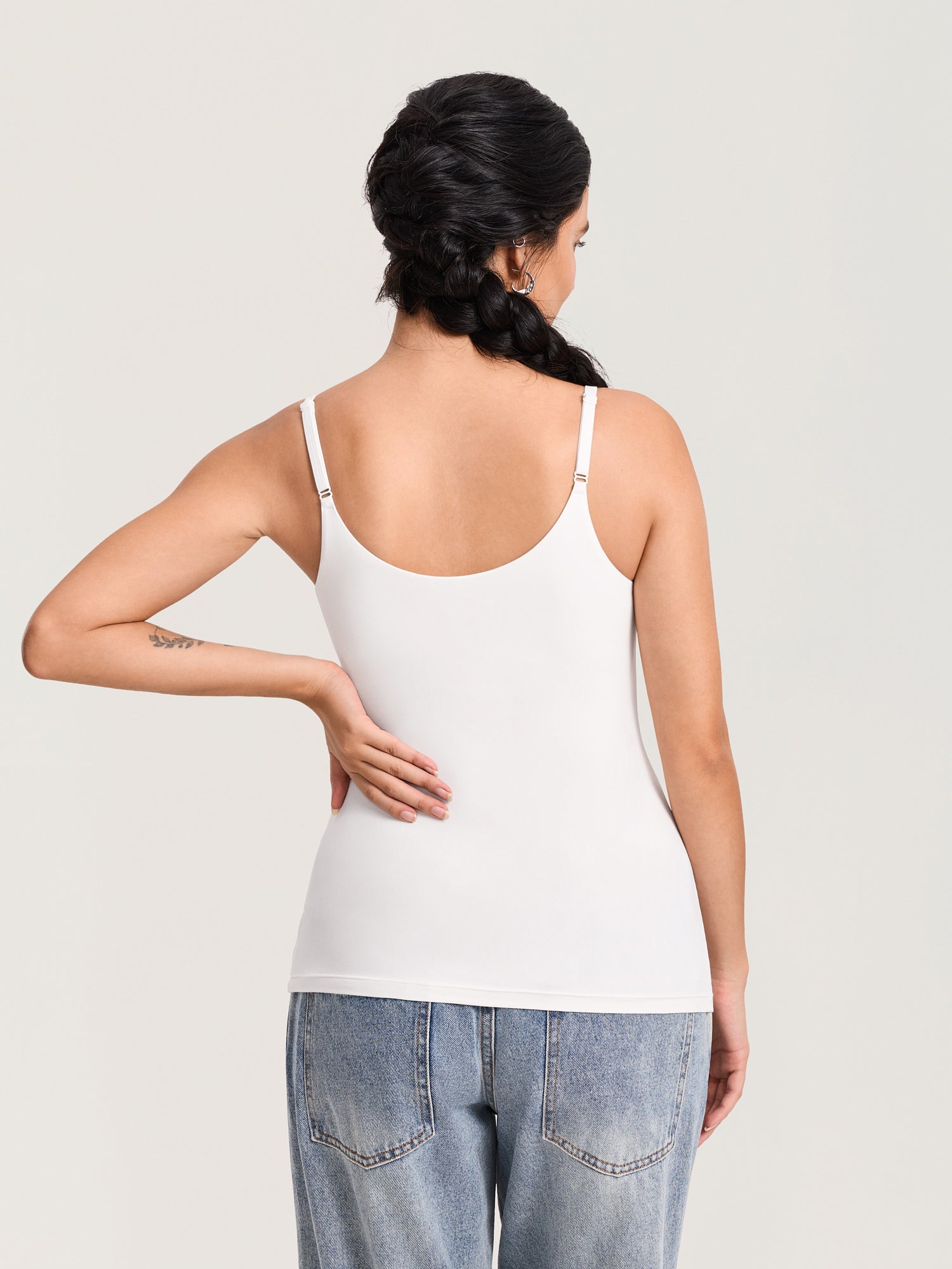 Airsofta Fixed Cup Nursing Cami Tank Iceland White