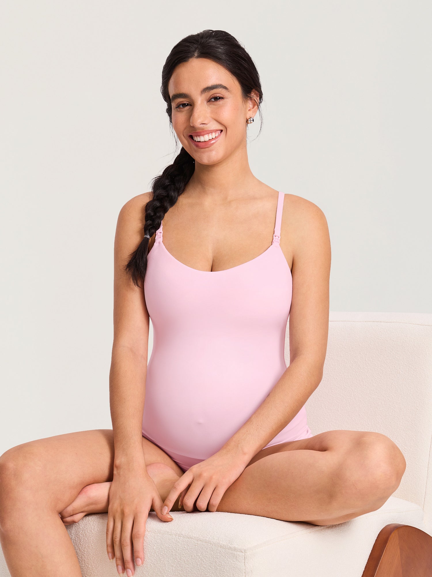 Airsofta Fixed Cup Nursing Cami Tank Sweet Pink