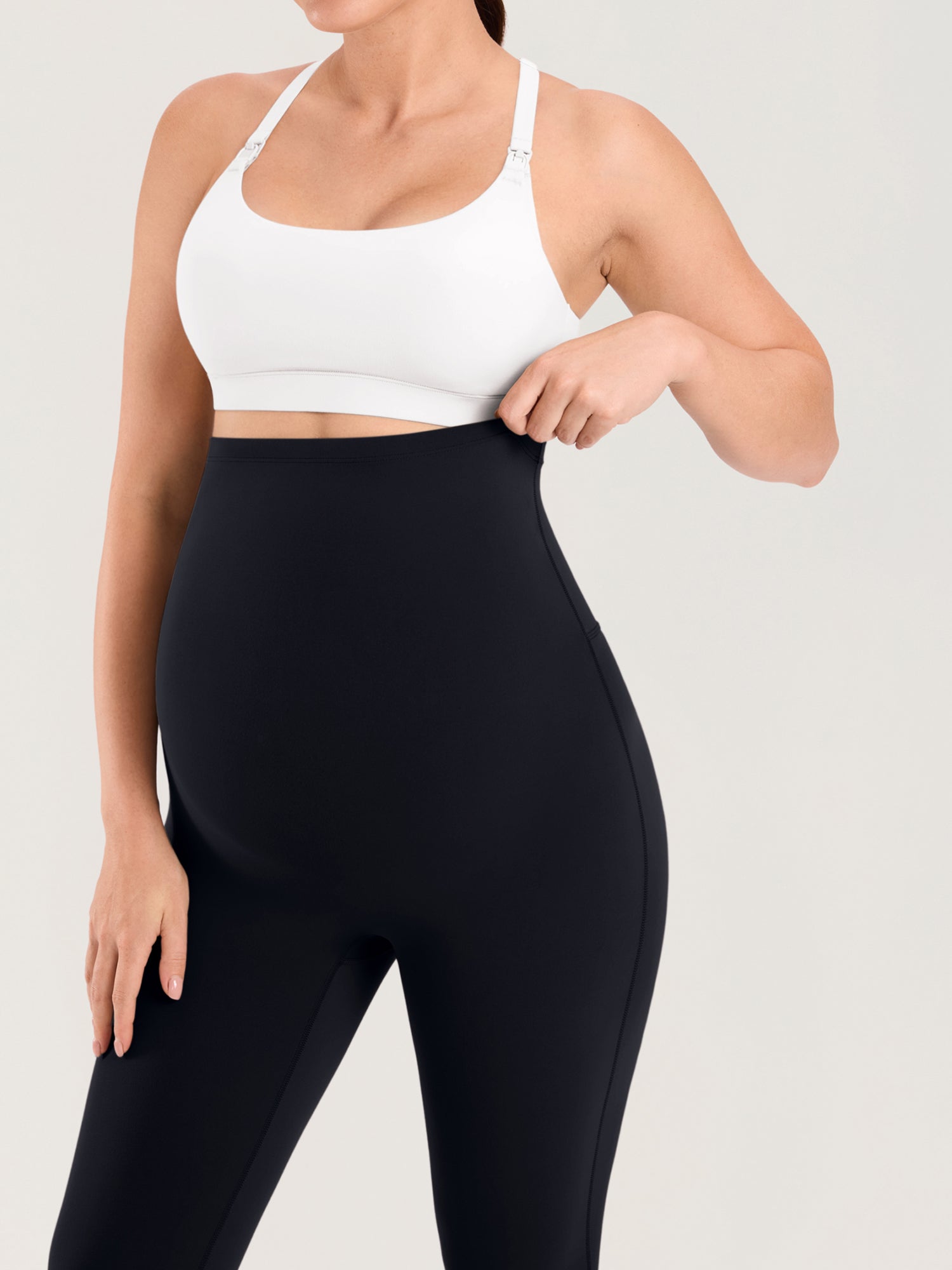 Natrelax® Seamless-Front Maternity Leggings 25" Black