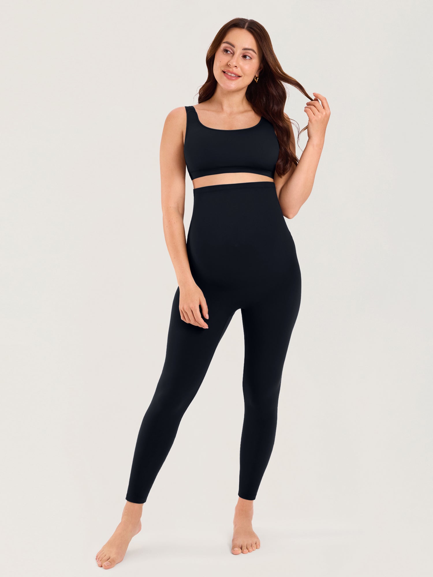 Natrelax® Seamless-Front Maternity Leggings 25" Black