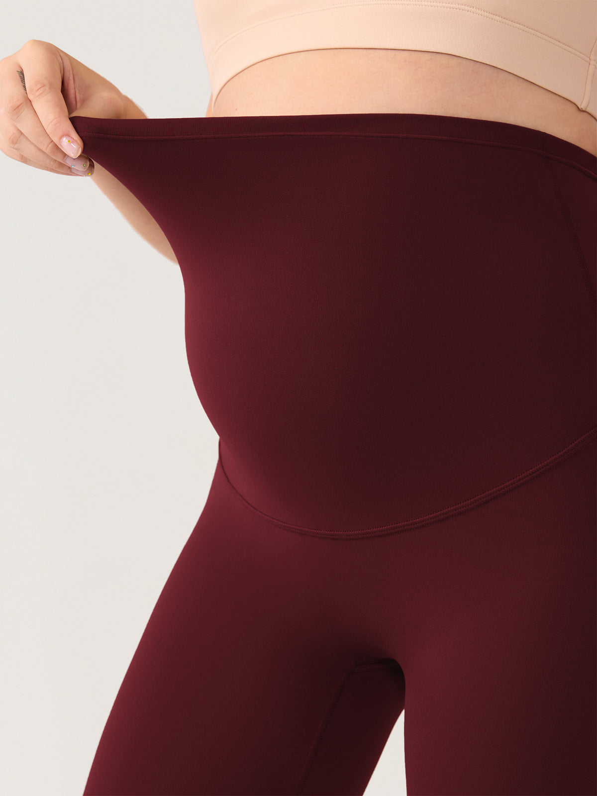 Natrelax® No Front Seam Maternity Flare Leggings 29.5" Red Merlot