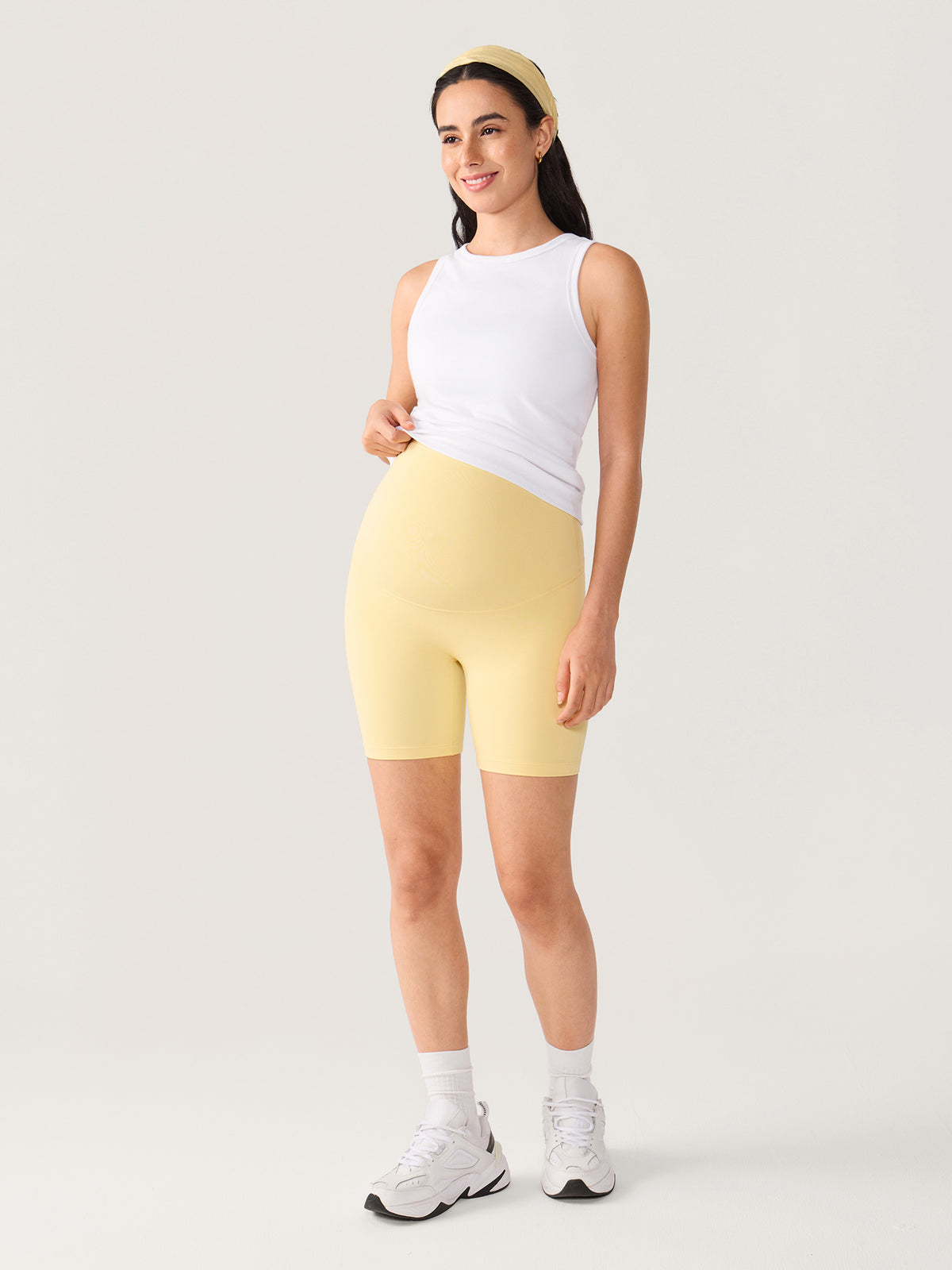 Natrelax® No Front Seam Maternity Shorts 6" Butter