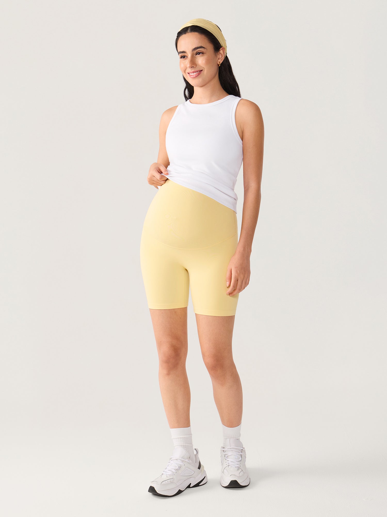 Natrelax® No Front Seam Maternity Shorts 6" Butter