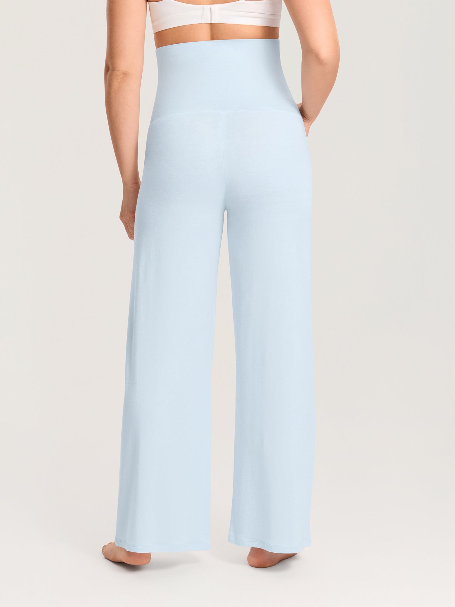 Modal Cotton Foldover Wide-Leg Pants 28.5" ICE