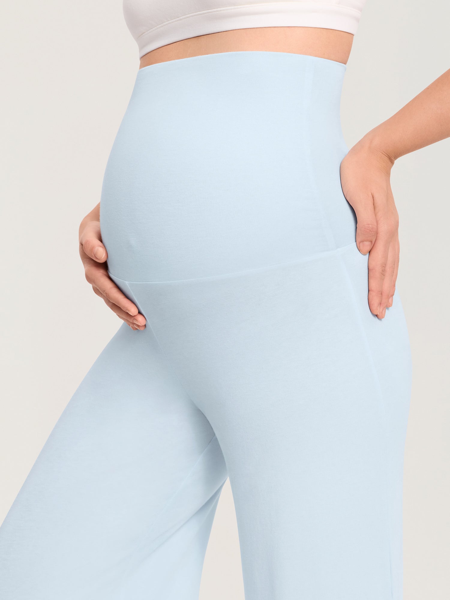 Modal Cotton Foldover Wide-Leg Pants 28.5" ICE