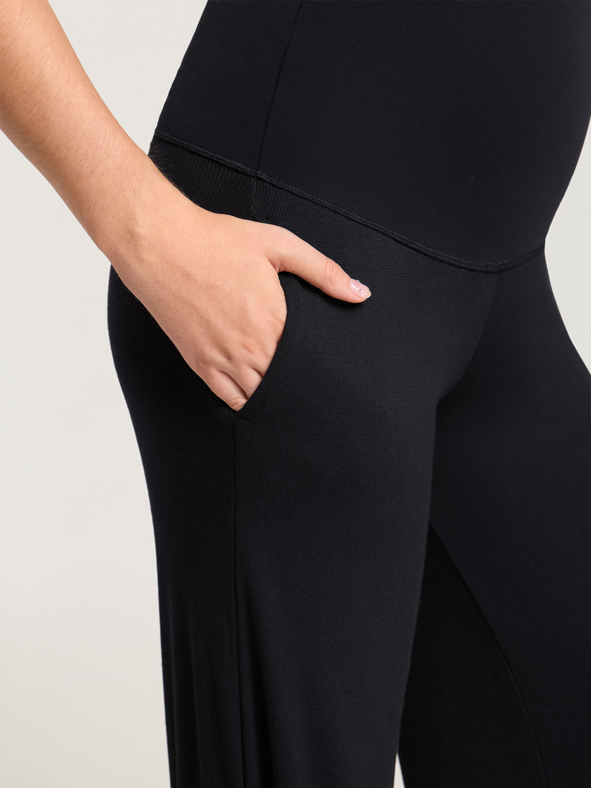 Cotton Rib Maternity Lounge Pants 30" Black