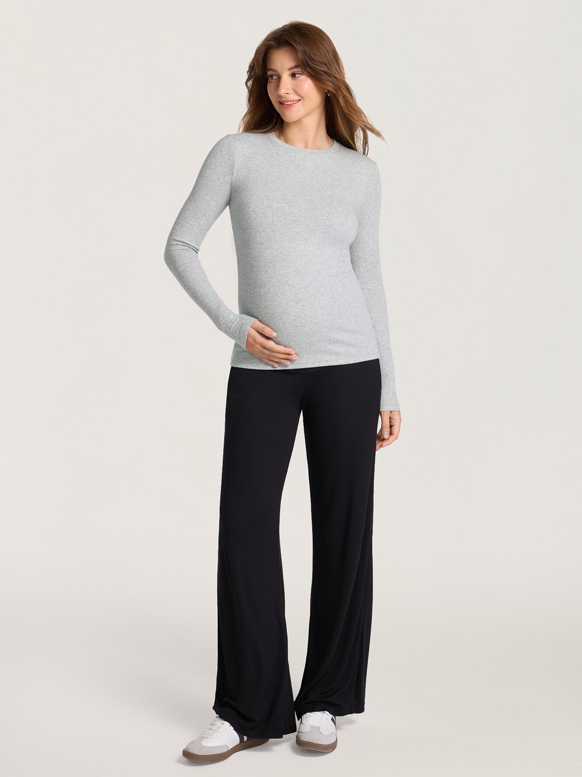 Cotton Rib Maternity Lounge Pants 30" Black