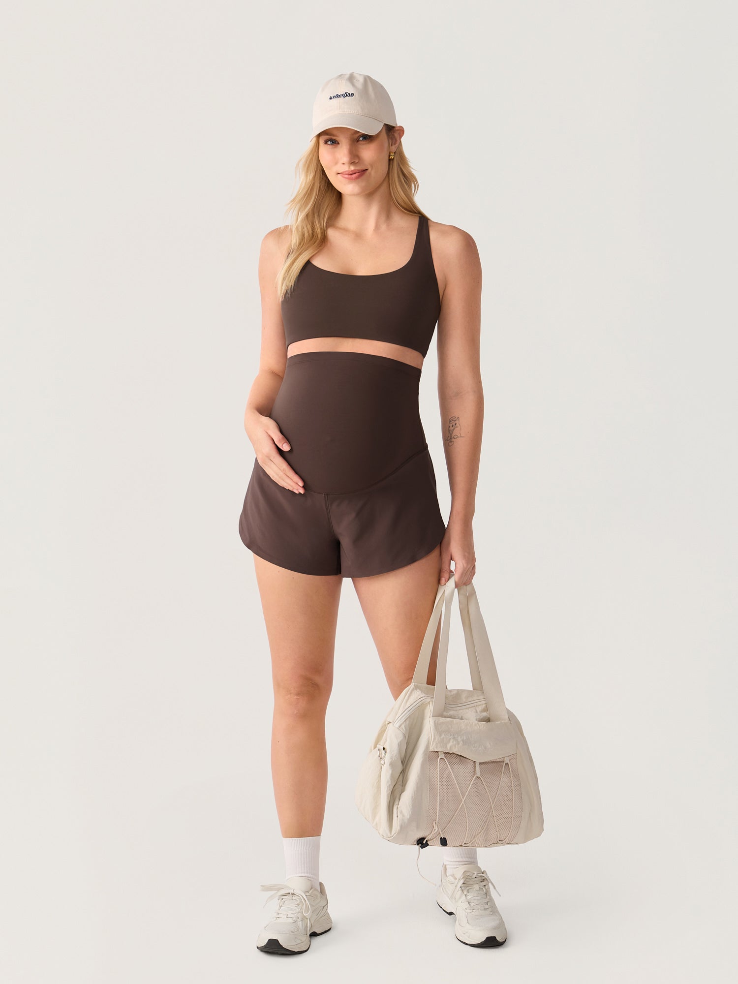 Bloomove™ Maternity Dolphin Shorts - with Inner Pockets Clay Brown
