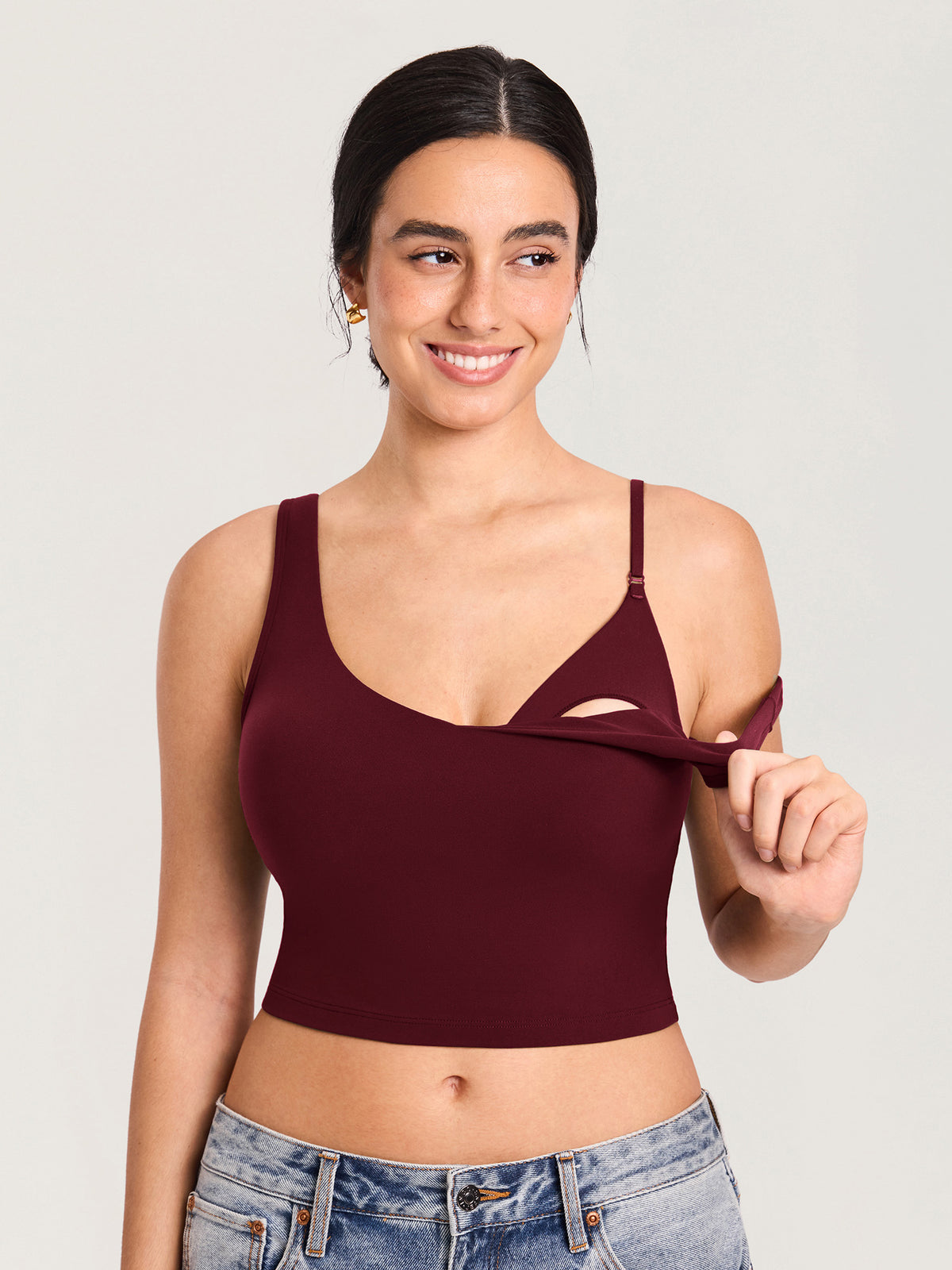 Natrelax® Nursing Crop Tank Top Red Merlot