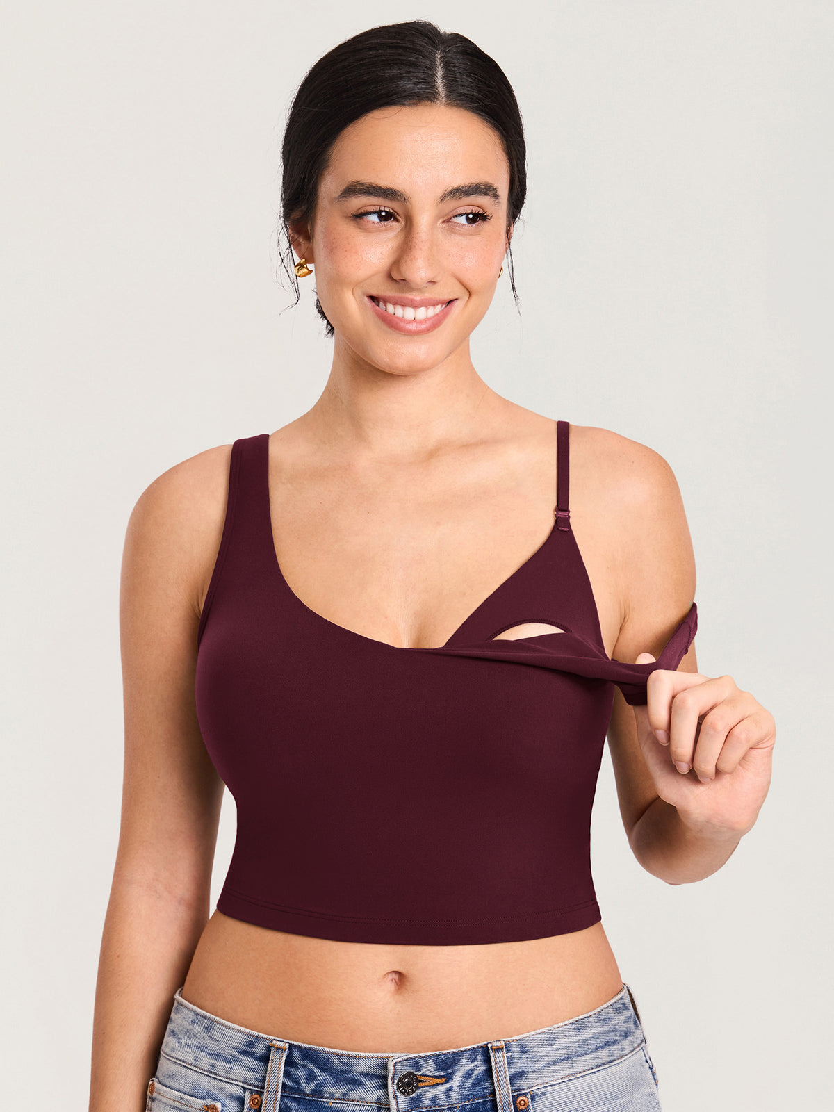 Natrelax® Nursing Crop Tank Top Ripe Plum