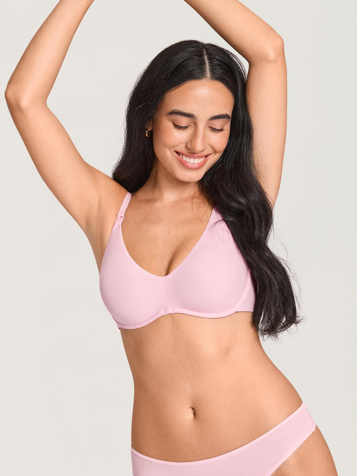 Inbarely® Plus Underwire Plunge Nursing Bra Sweet Pink