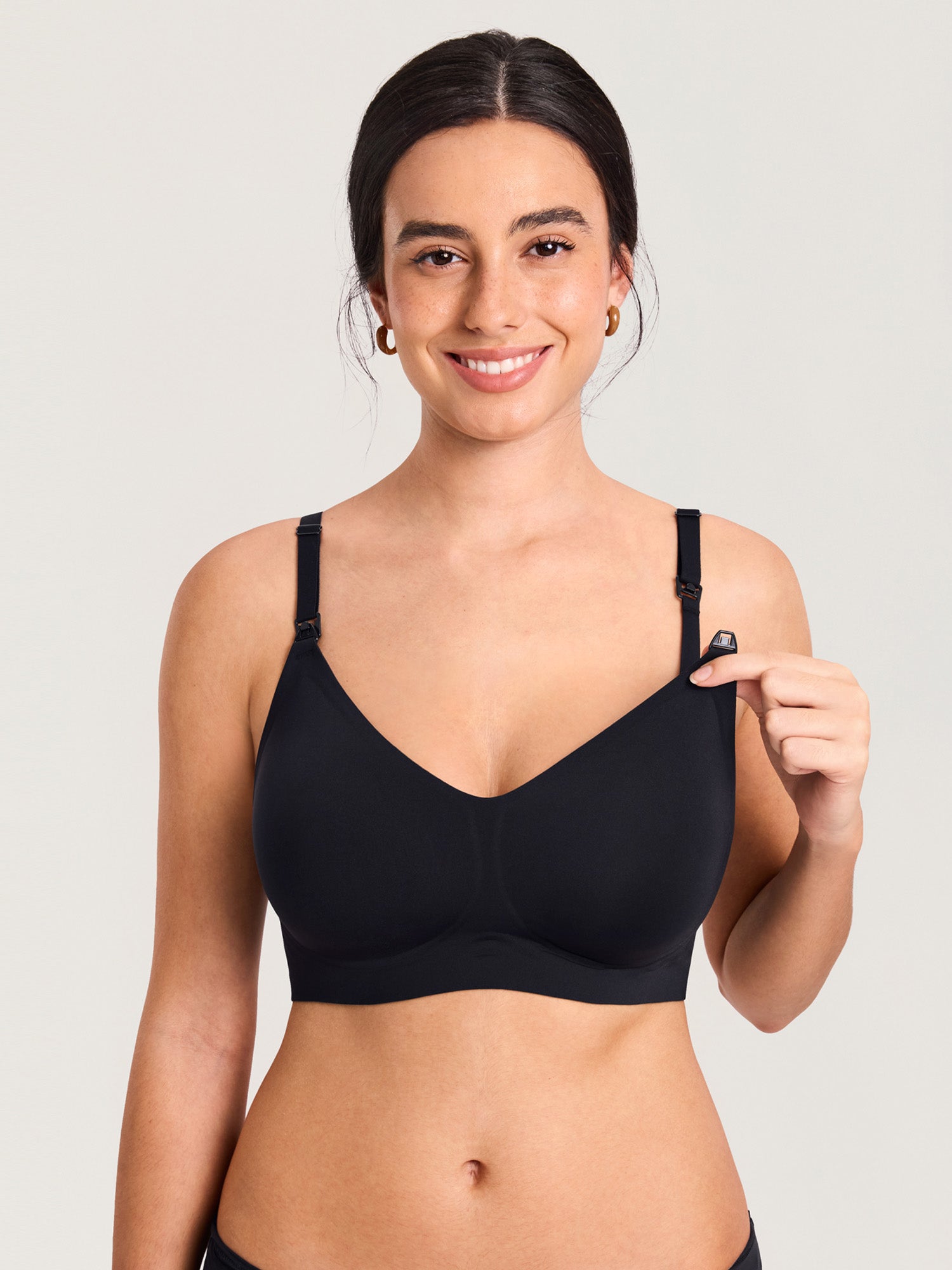 Seamless Jelly Strip Nursing Bra Black