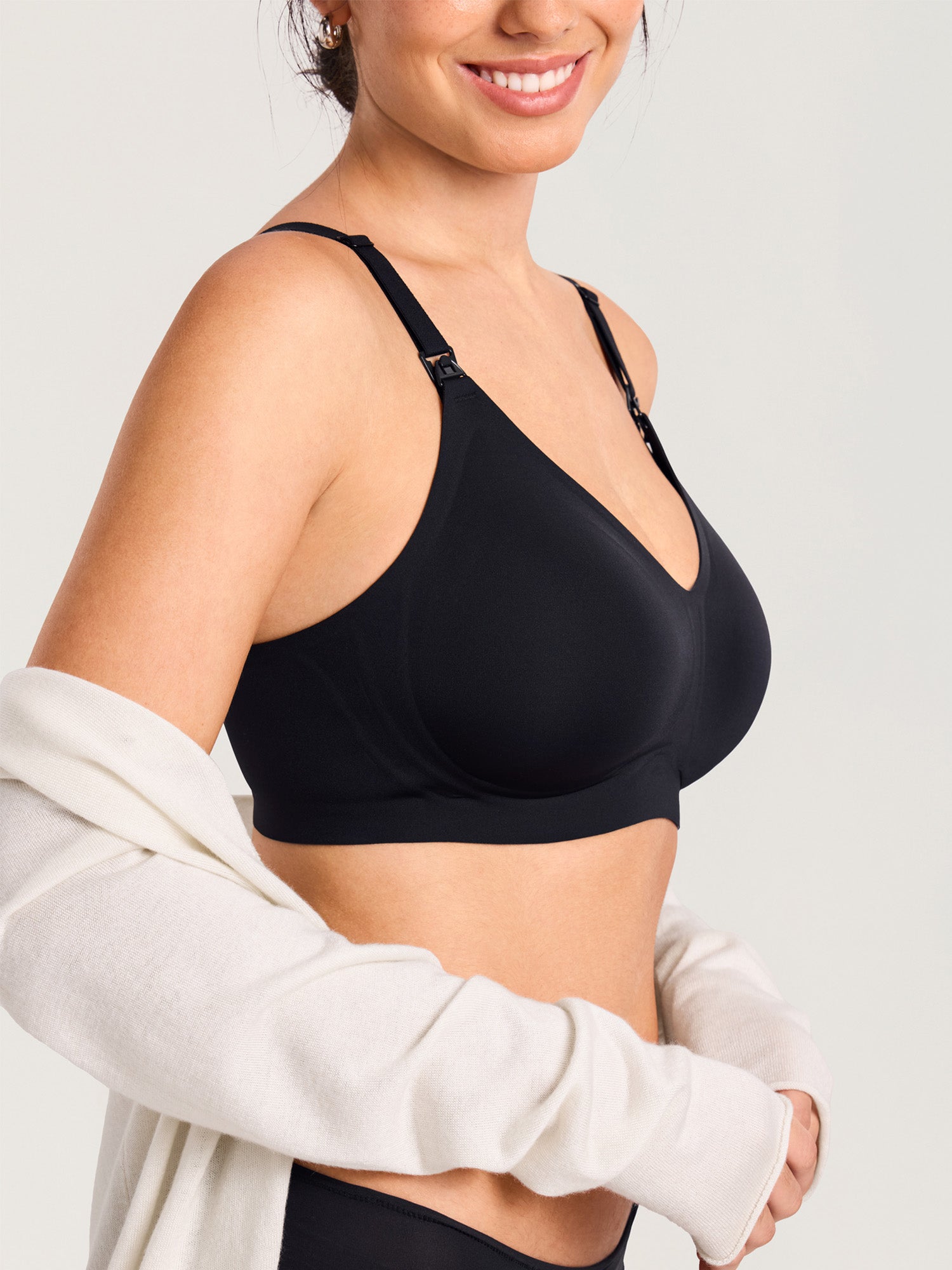 Seamless Jelly Strip Nursing Bra Black