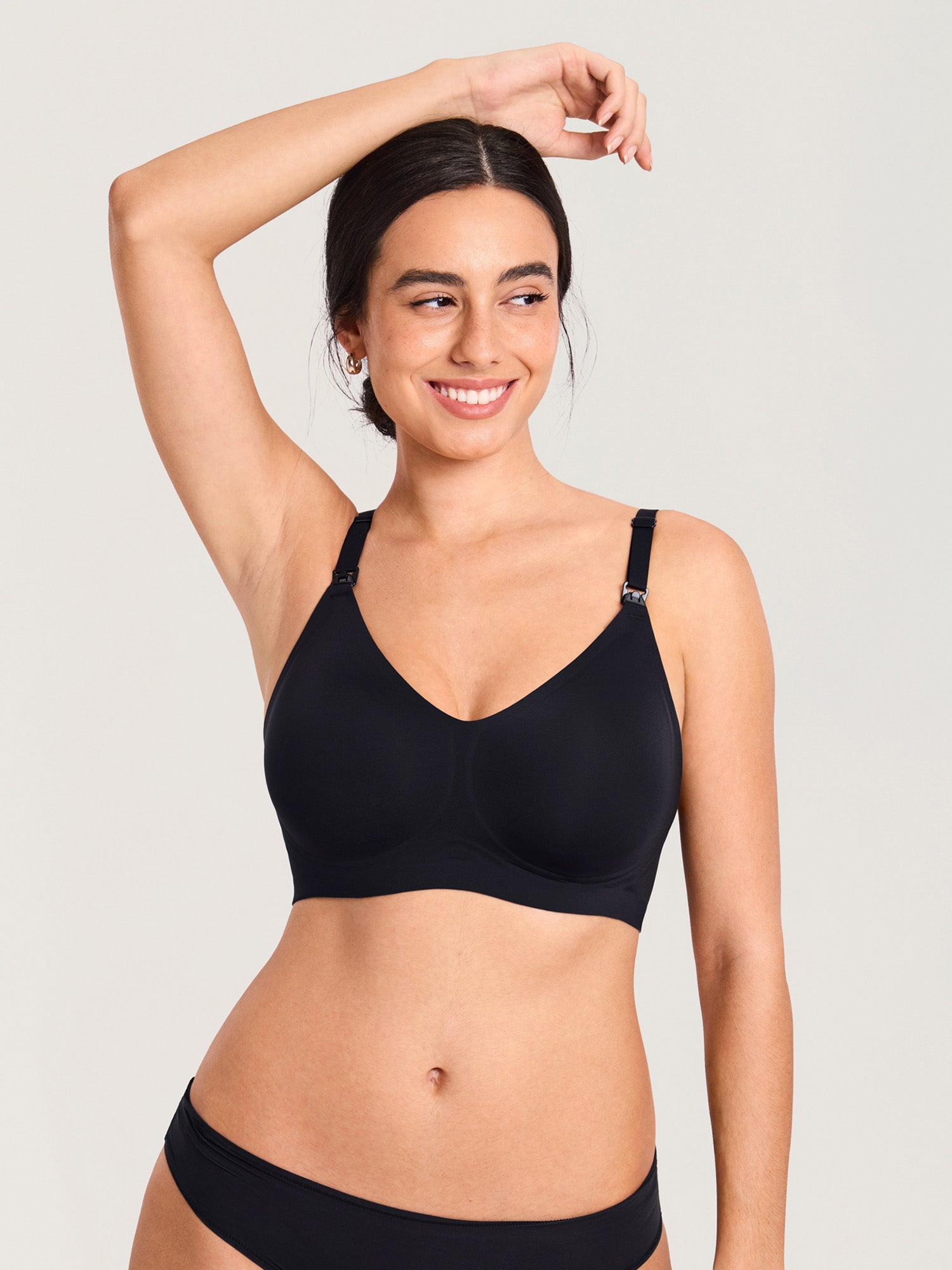 Seamless Jelly Strip Nursing Bra Black
