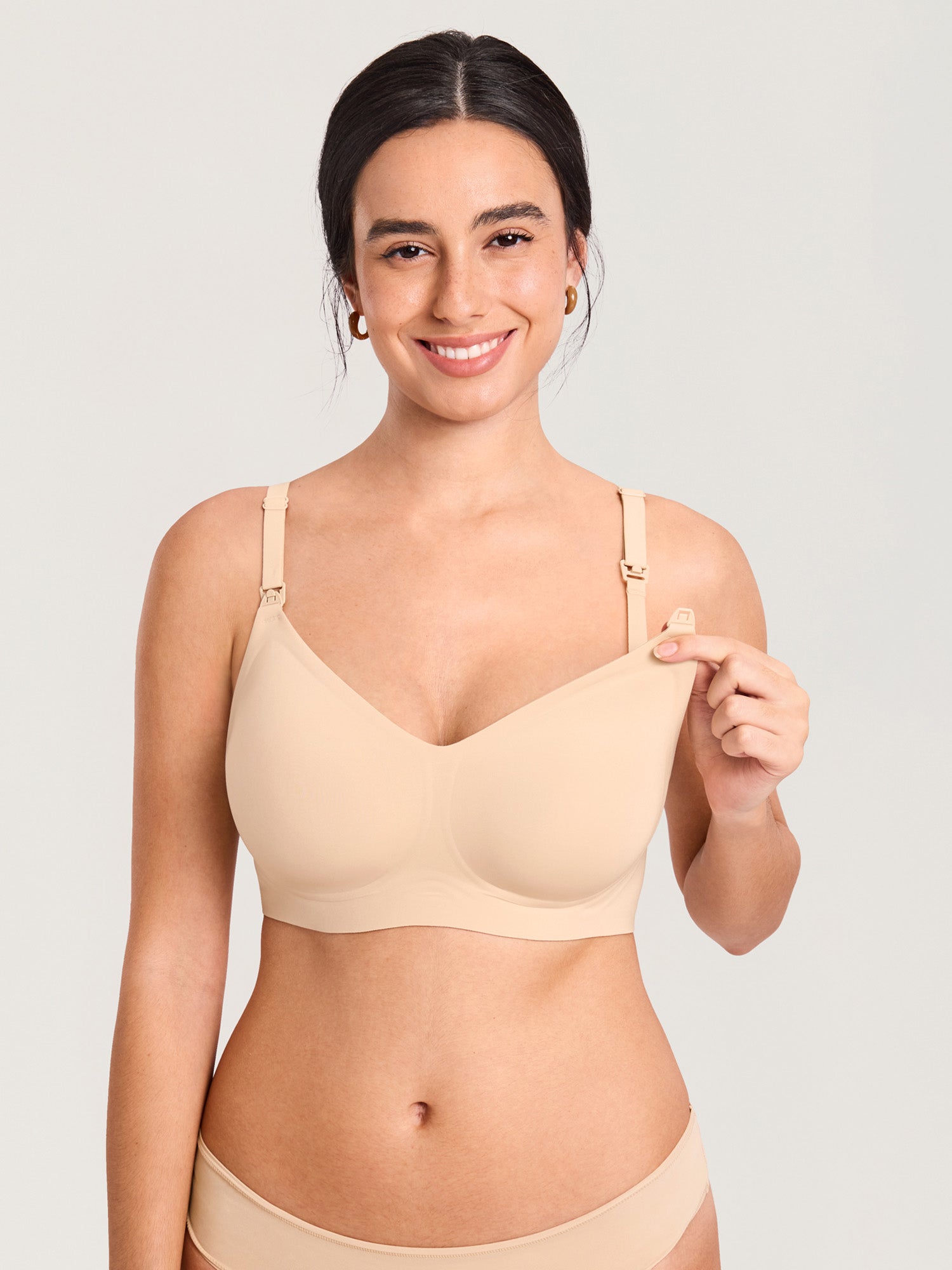 Seamless Jelly Strip Nursing Bra Beige