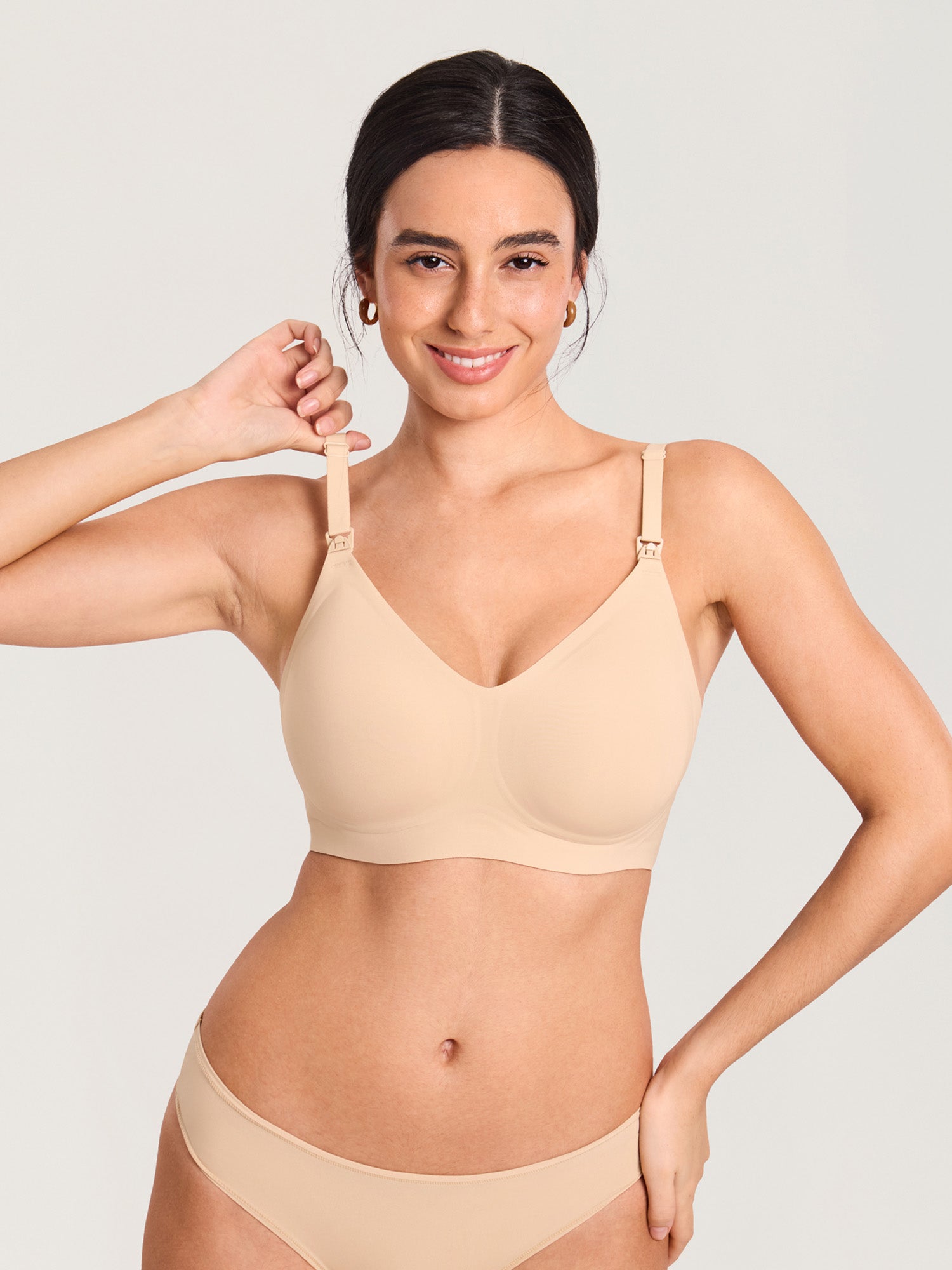 Seamless Jelly Strip Nursing Bra Beige