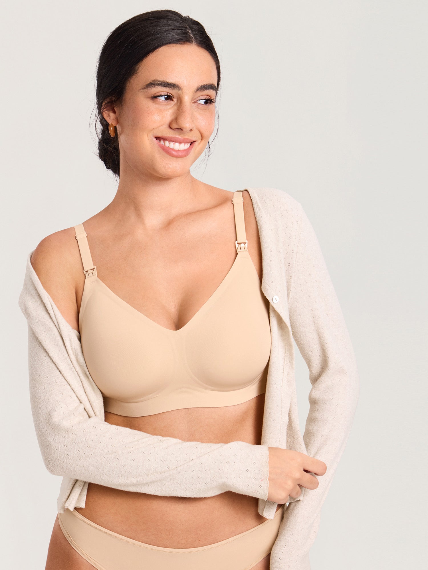 Seamless Jelly Strip Nursing Bra Beige