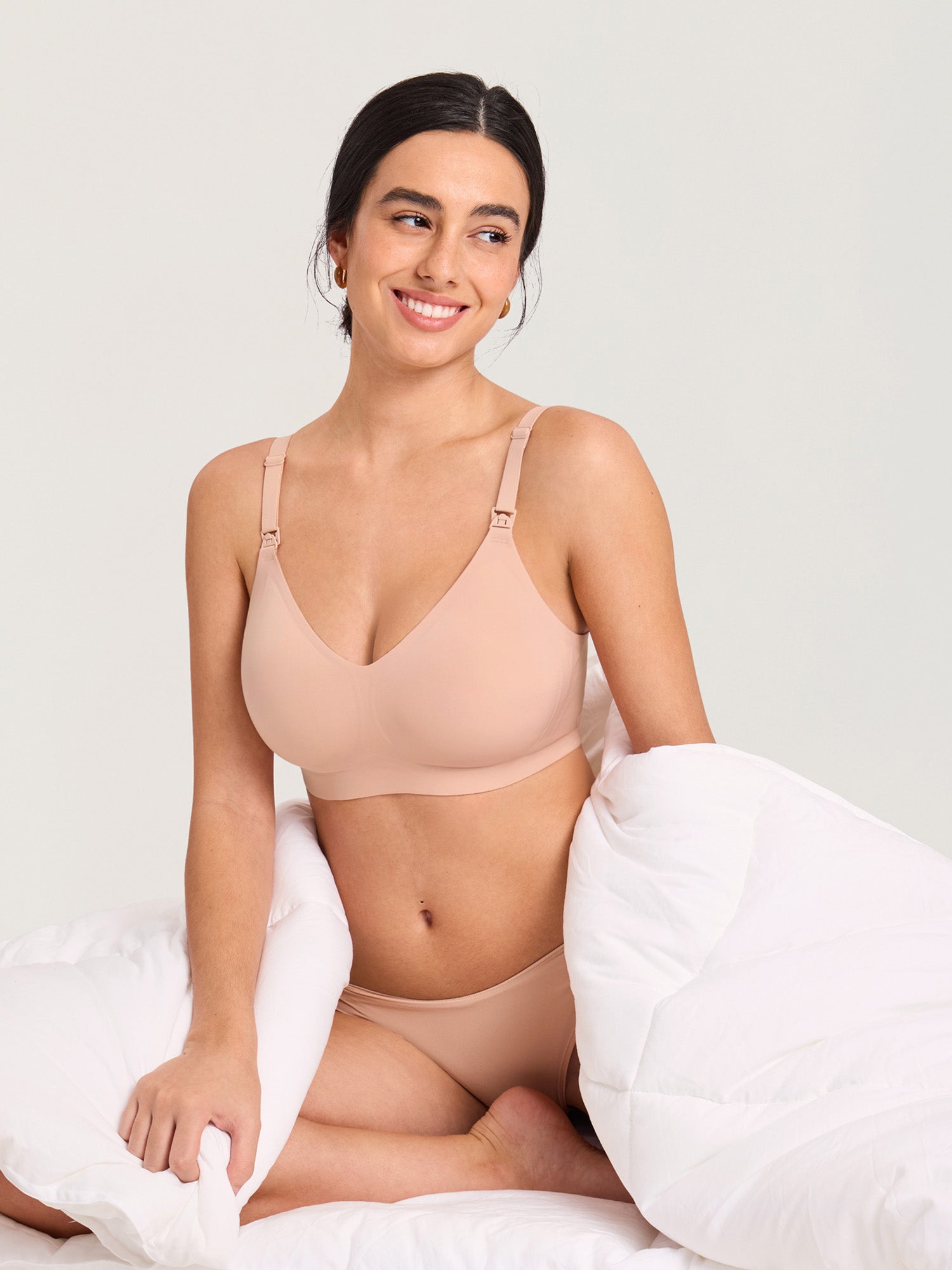 Seamless Jelly Strip Nursing Bra Blush Beige