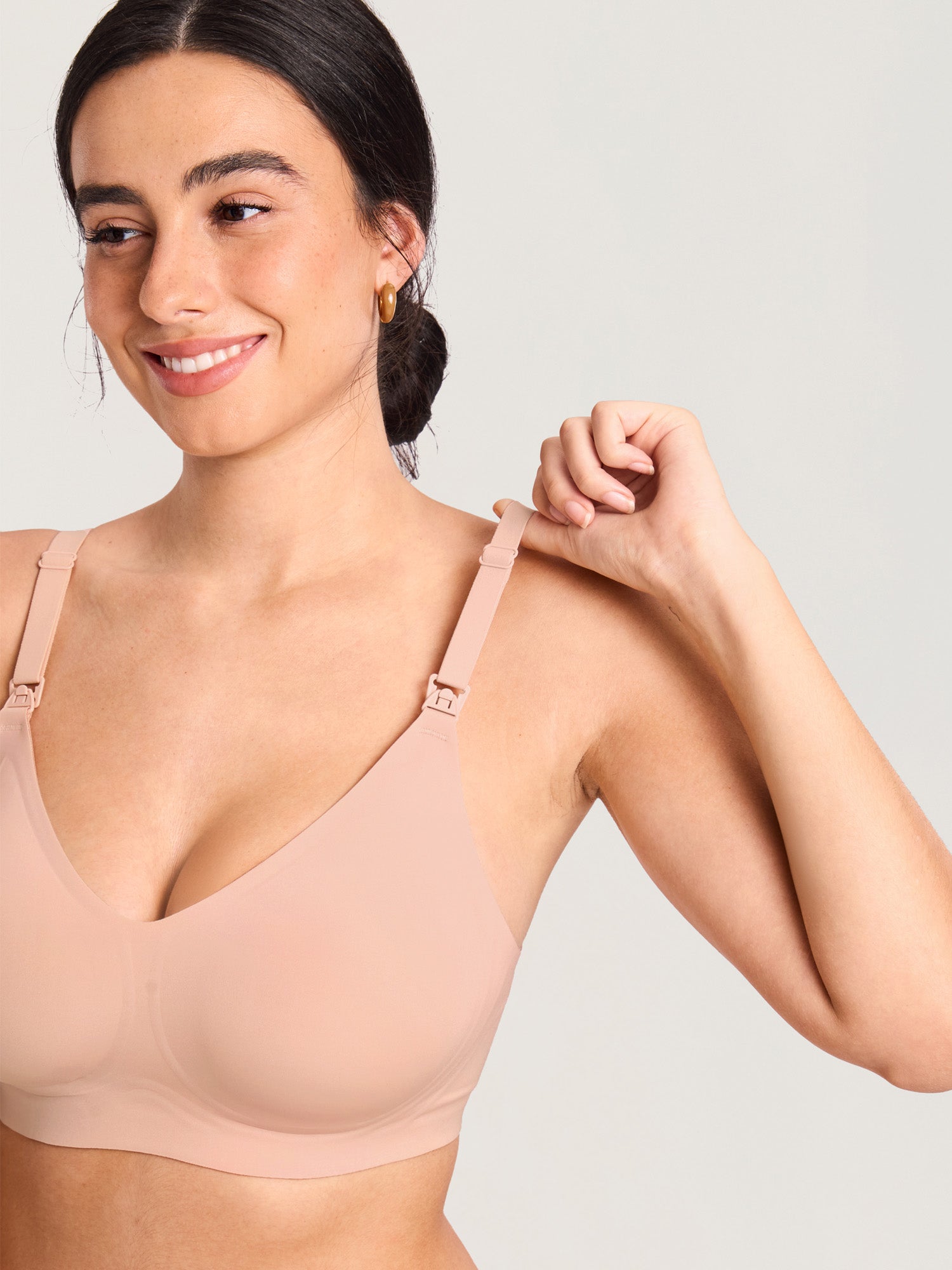Seamless Jelly Strip Nursing Bra Blush Beige