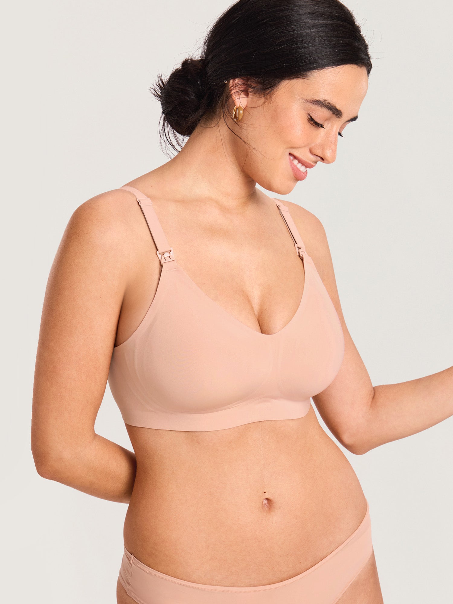 Seamless Jelly Strip Nursing Bra Blush Beige