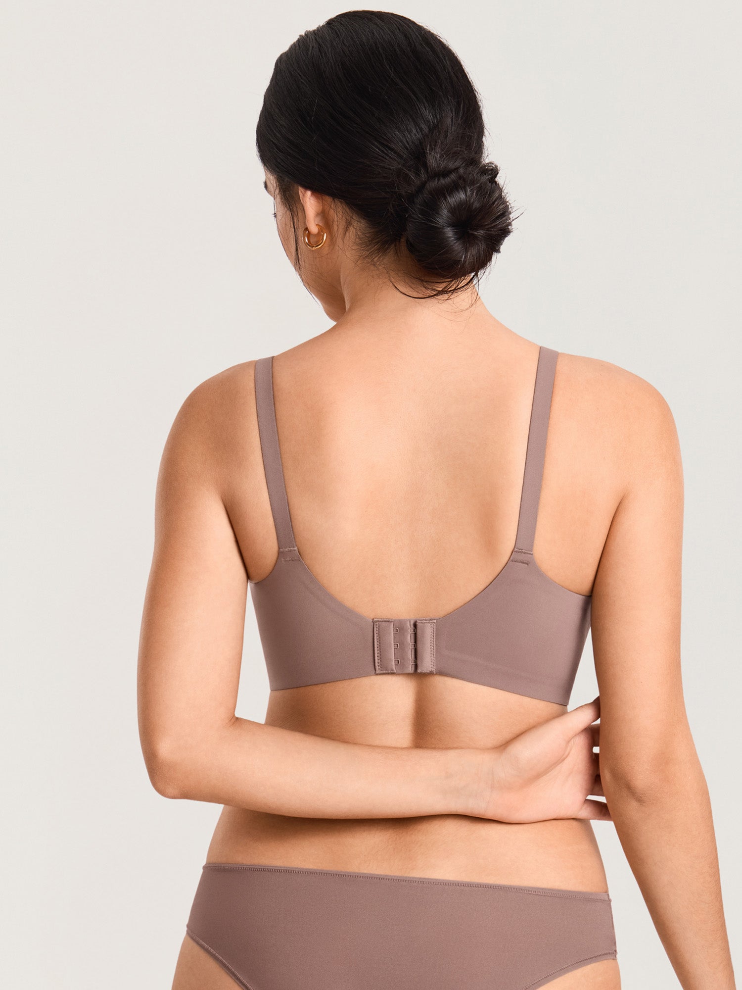Seamless Jelly Strip Nursing Bra Brown Purple