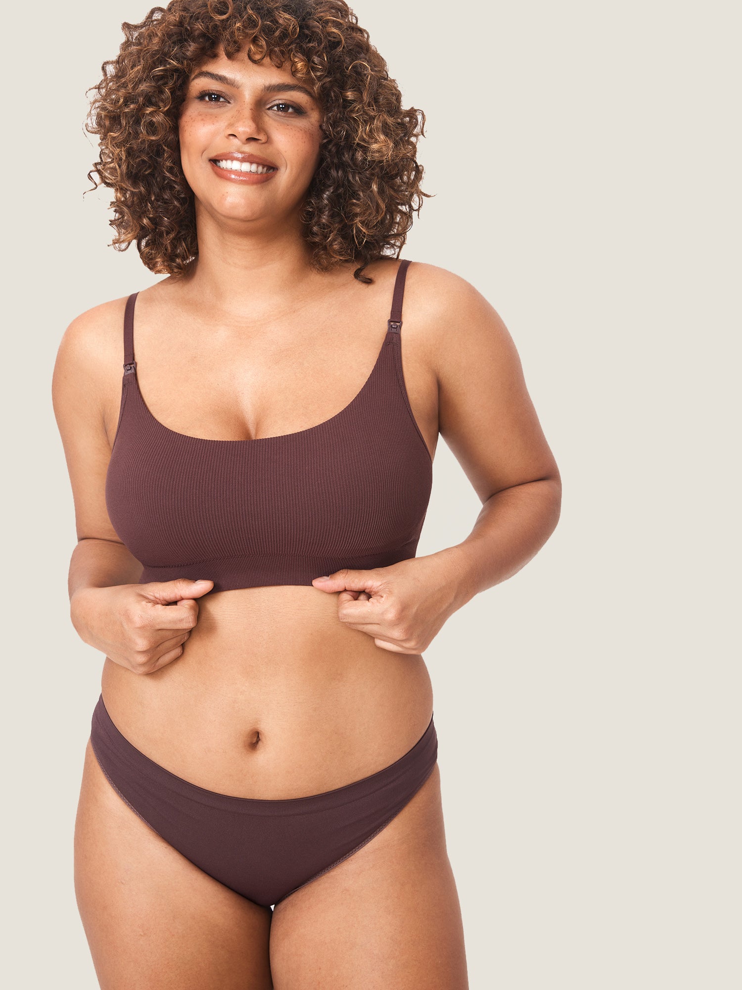 Ribbed Scoop Nursing Bralette & Panties