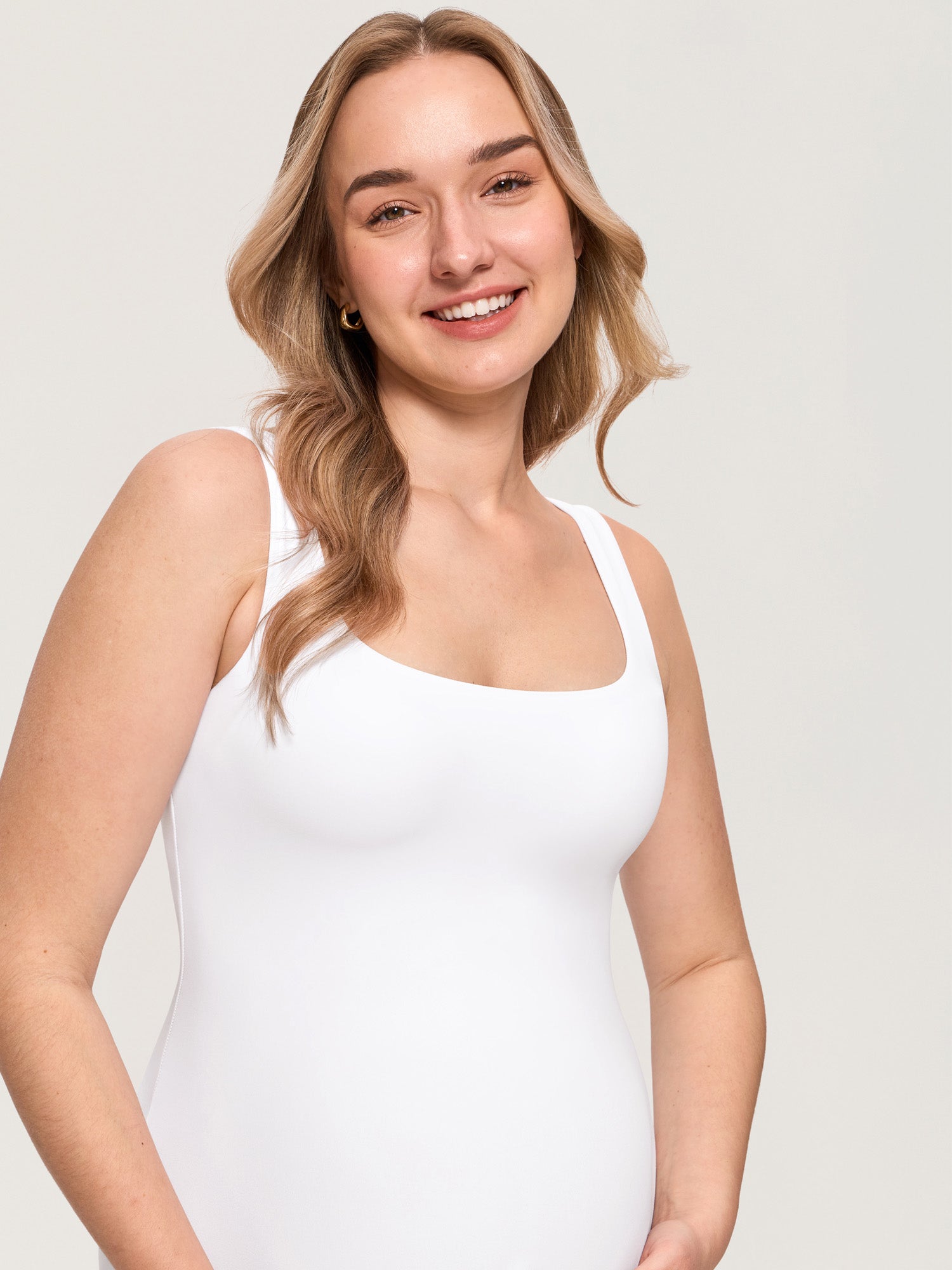 Airsofta Square Neck Maternity Romper White