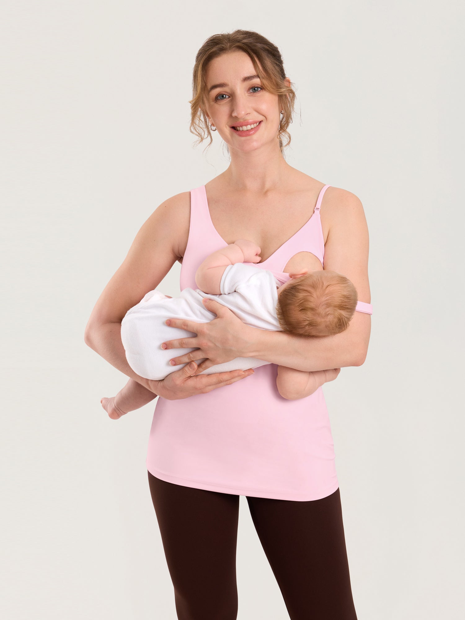 Natrelax® V Neck Nursing Tank Top Sweet Pink