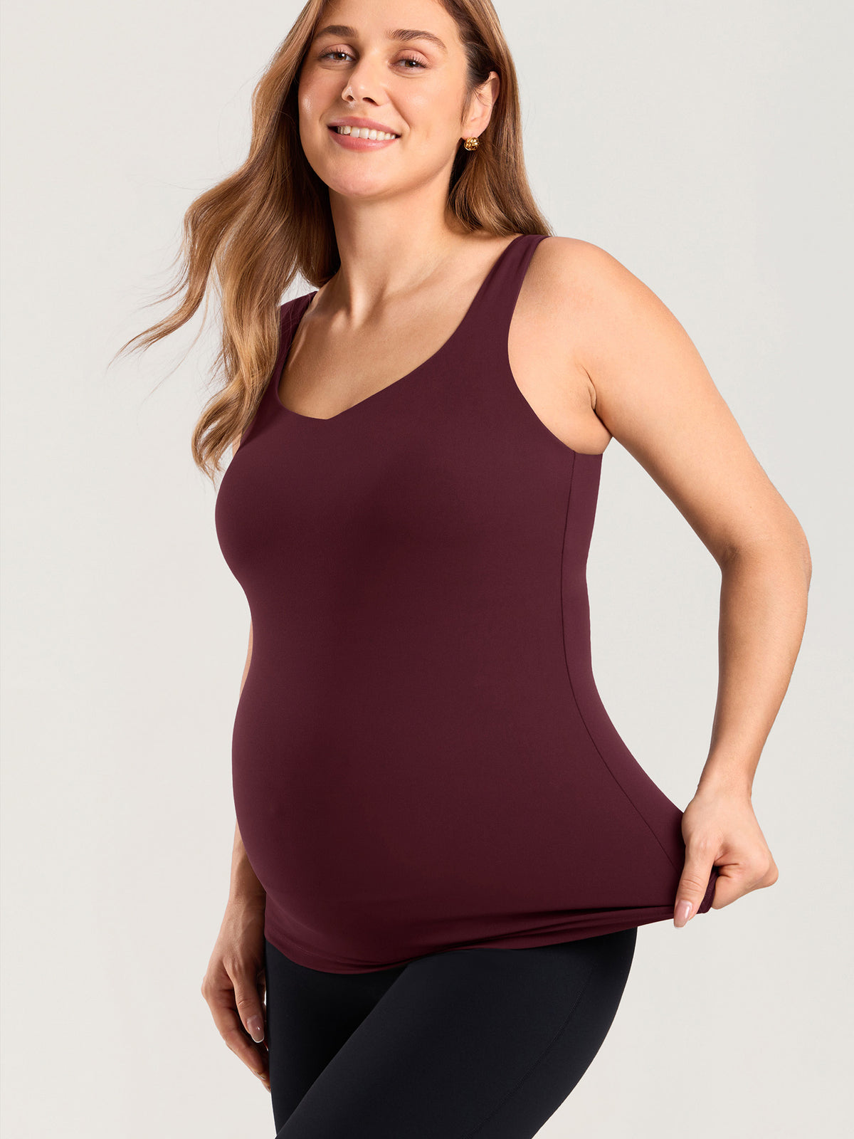 Natrelax® V Neck Nursing Tank Top Ripe Plum
