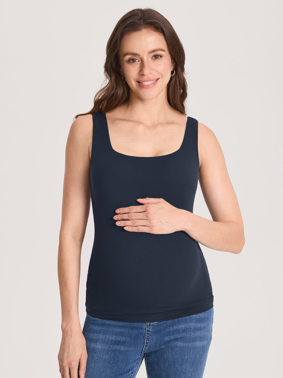 Airsofta Fixed Cup Maternity Tank Top Twilight Blue