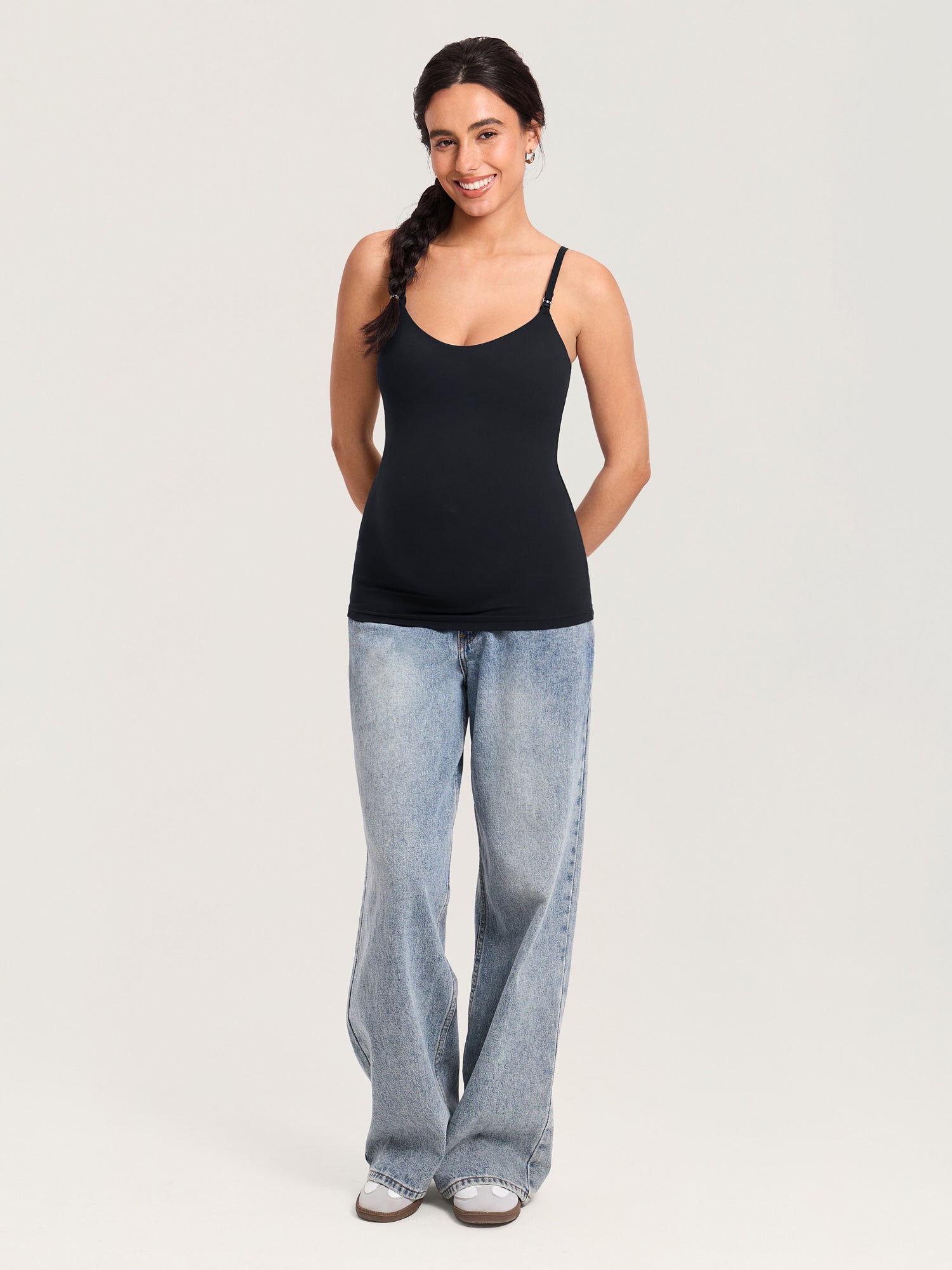 Airsofta Fixed Cup Nursing Cami Tank Black