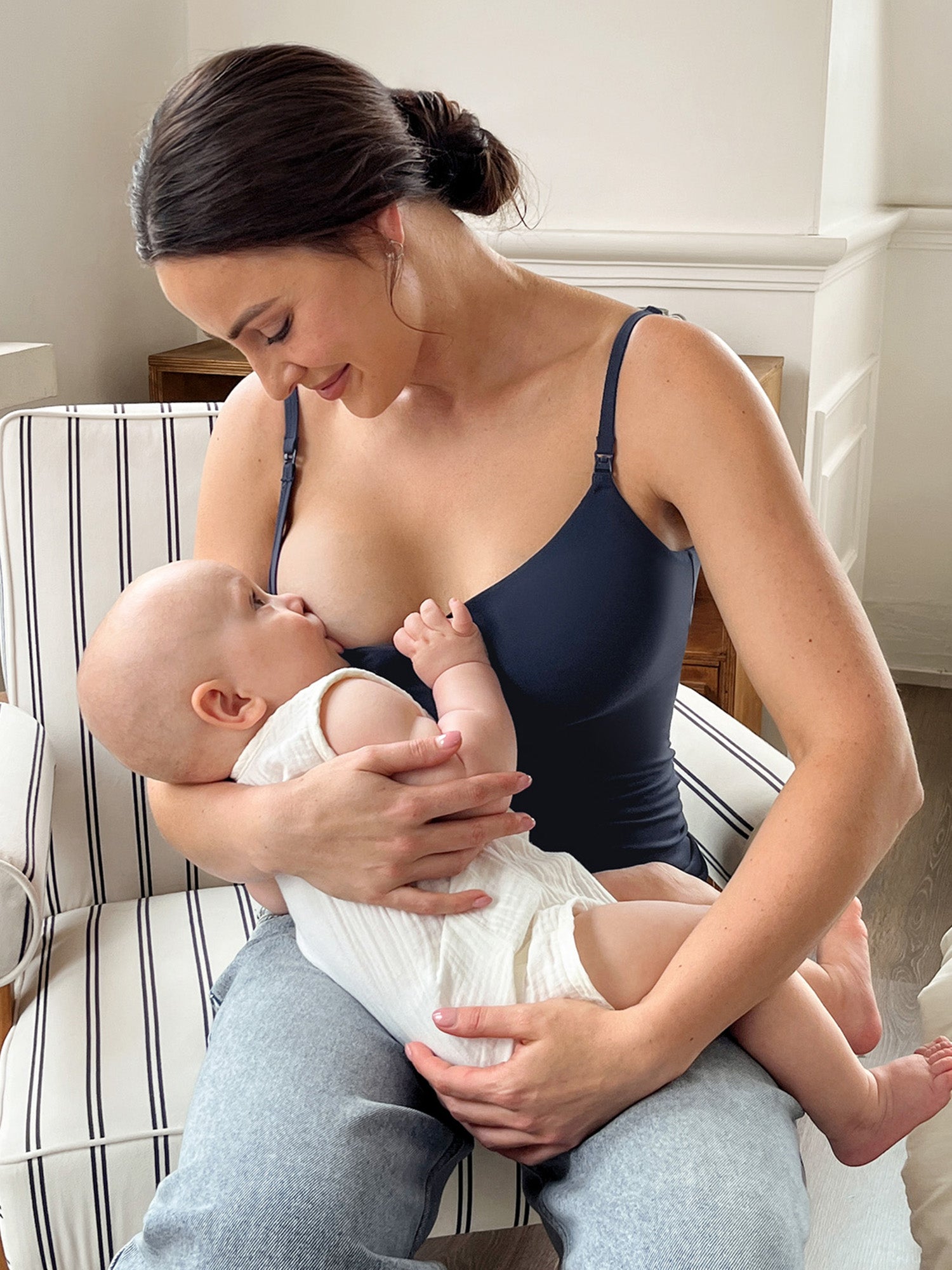 Airsofta Fixed Cup Nursing Cami Tank Twilight Blue
