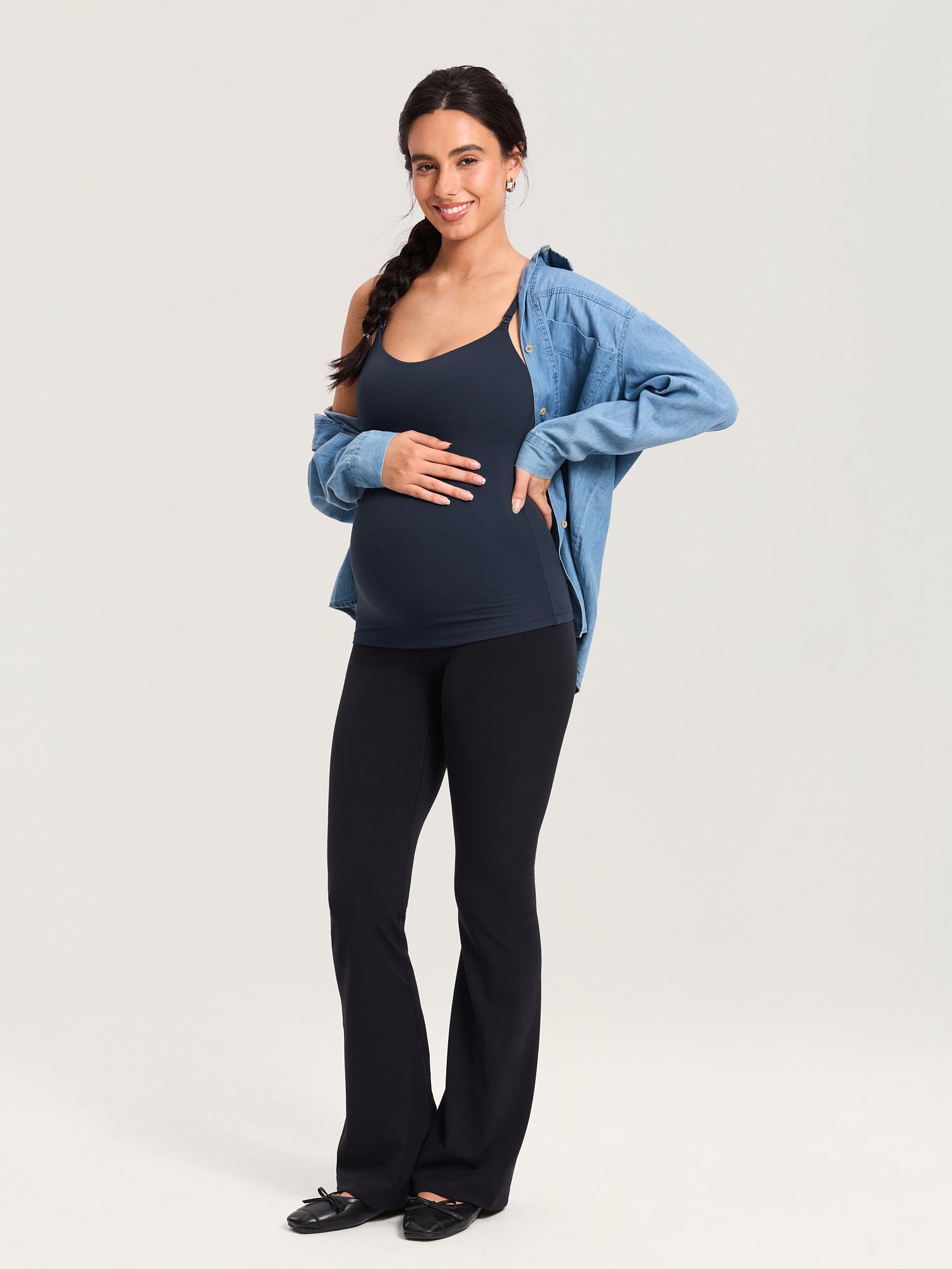 Airsofta Fixed Cup Nursing Cami Tank Twilight Blue