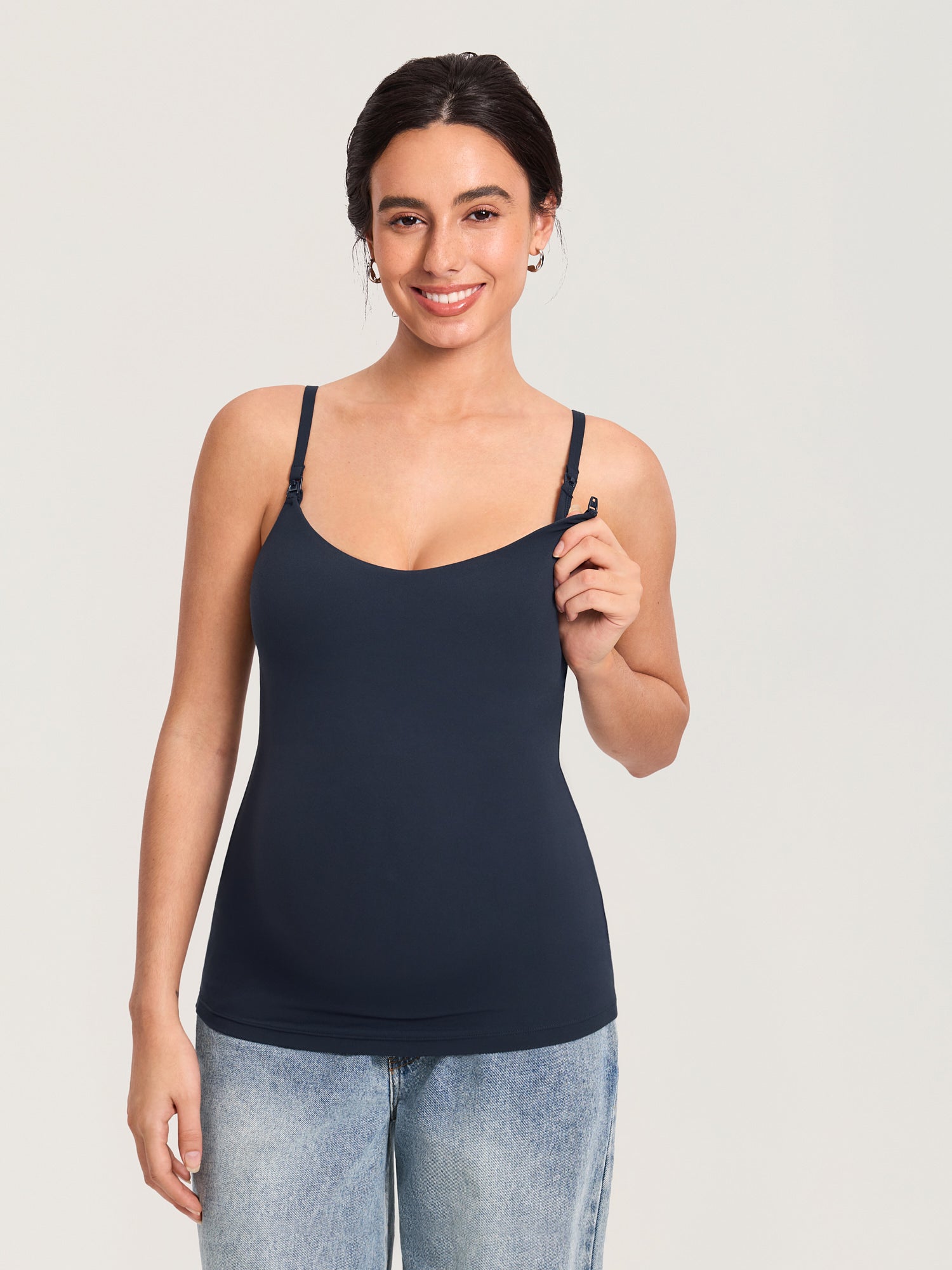 Airsofta Fixed Cup Nursing Cami Tank Twilight Blue